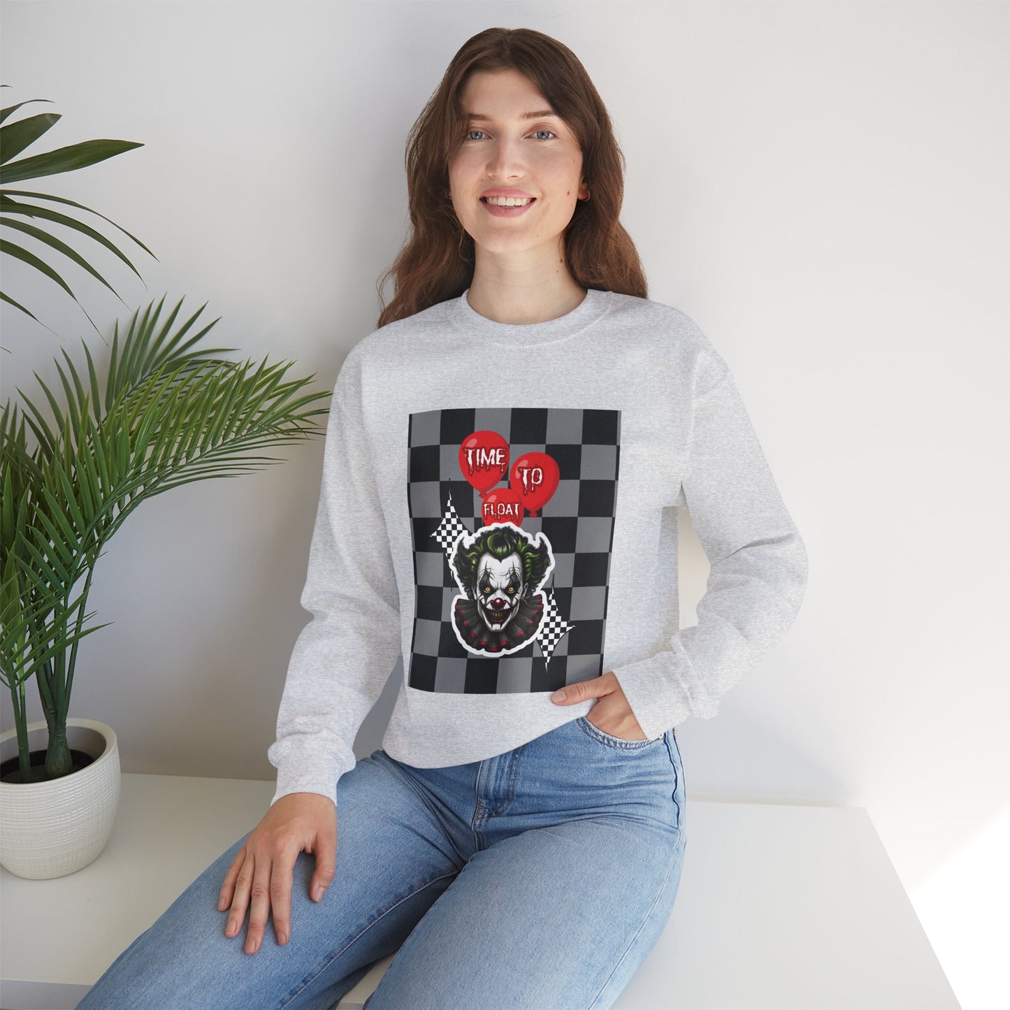Horror Fan Crewneck Sweatshirt - Time To Float, Love It Or Leave It