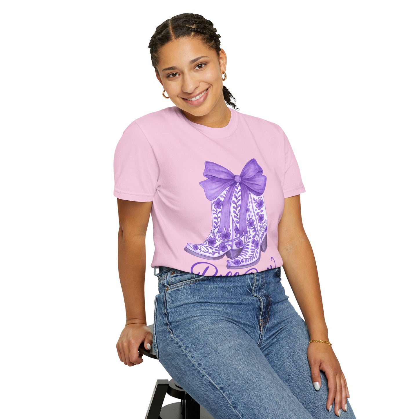 Purple Cowboy Boots T-Shirt | Western Style Tee, Festival Wear, Country Music Shirt, Gift for Horse Lovers, Casual Chic