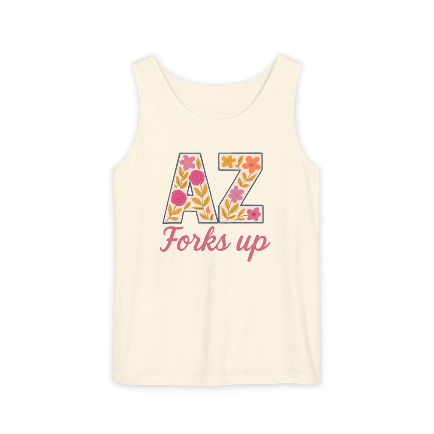 AZ Tank Top - AZ Forks Up Apparel, Summer Wear, Vacation Top, Travel Essentials, Gifts for Arizonans, Sun devils, comfort colors, graduation gift