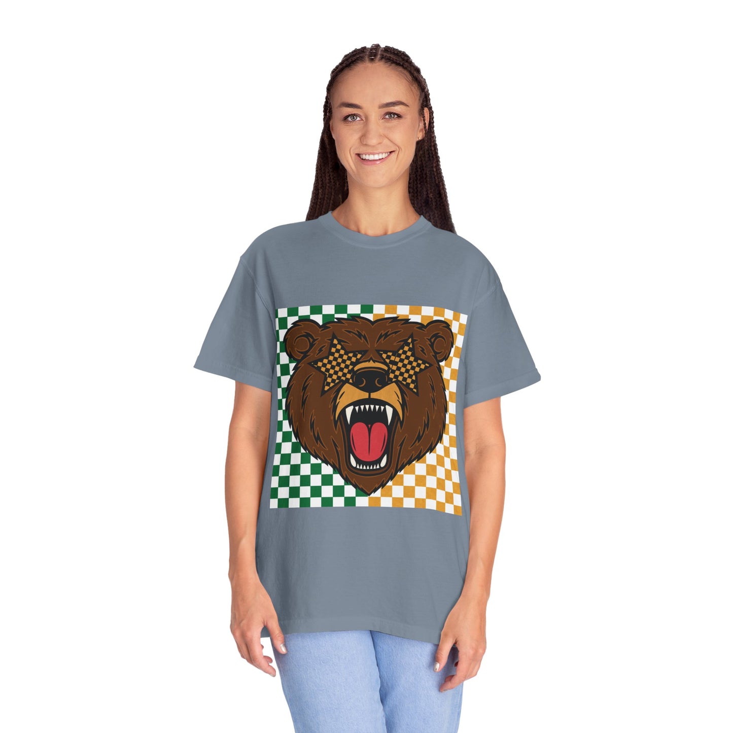 Checkered BU Bear Unisex T-shirt