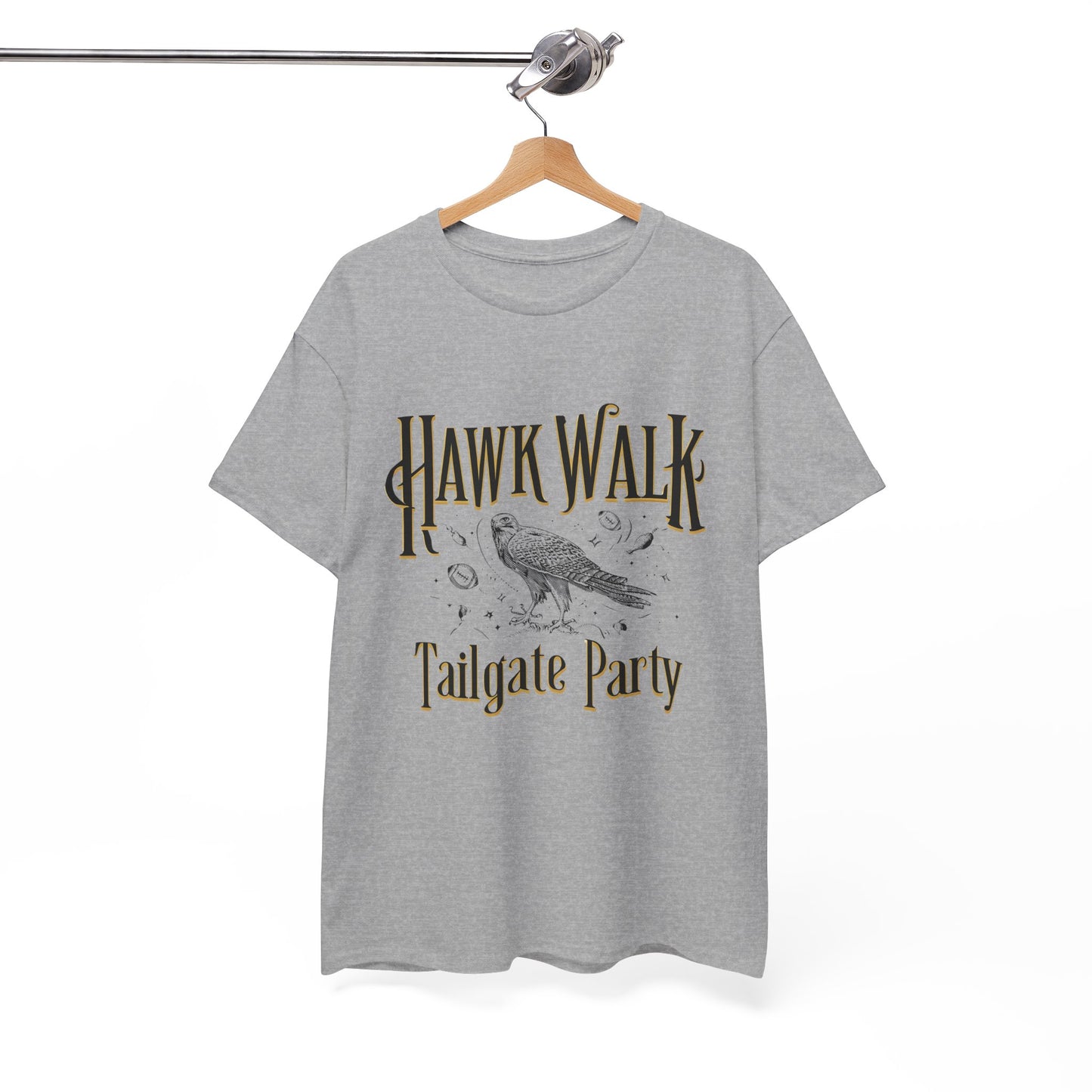 Hawk Walk Tailgate Tee, Unisex Cotton Shirt, Outdoor Event T-Shirt, Festival Wear, Bird Lover Gift, Sports Gathering Apparel