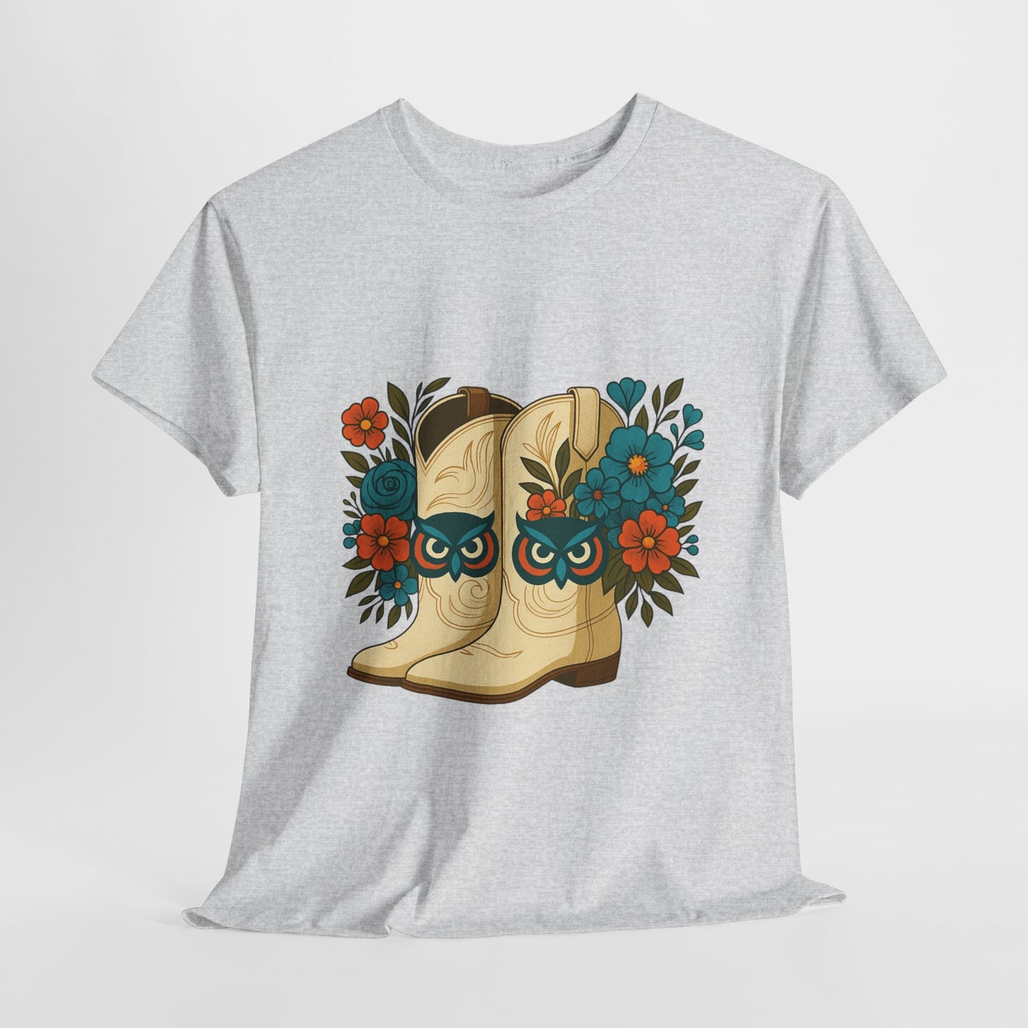 Floral Cowboy Boots Tee, Perfect for Country Music Lovers, Western Style Gift, Casual Outfit, Boho Fashion, Farmhouse Decor