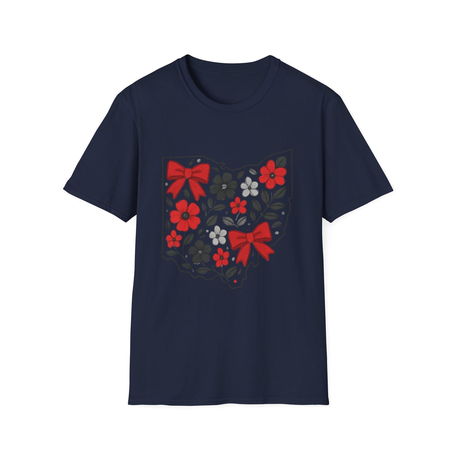 Ohio Floral T-Shirt, Unisex Tees, Gift for Her, Vintage Style, Summer Wardrobe Essential, State Pride