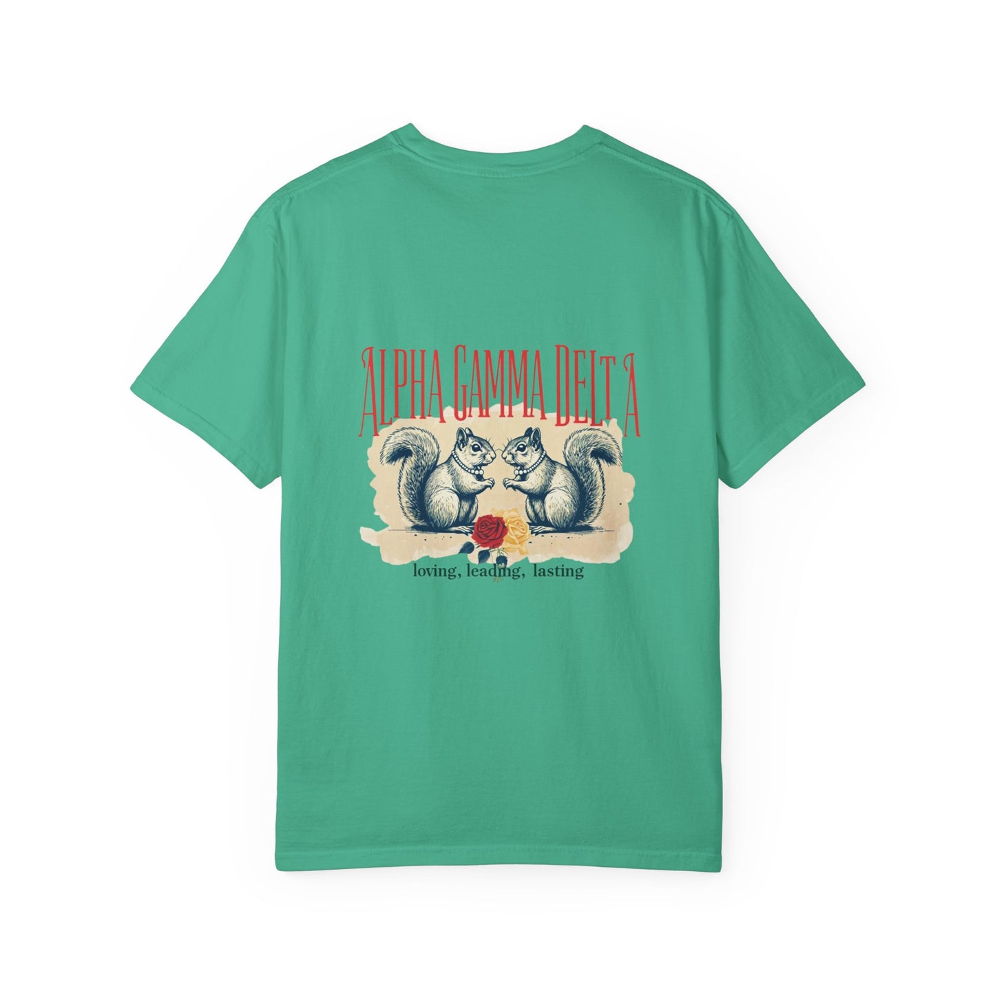 AGD Charming Sorority T-Shirt, Squirrel Design, Unisex Apparel, Perfect Gift, Casual Wear, College Life, Greek Life, Fraternity Events