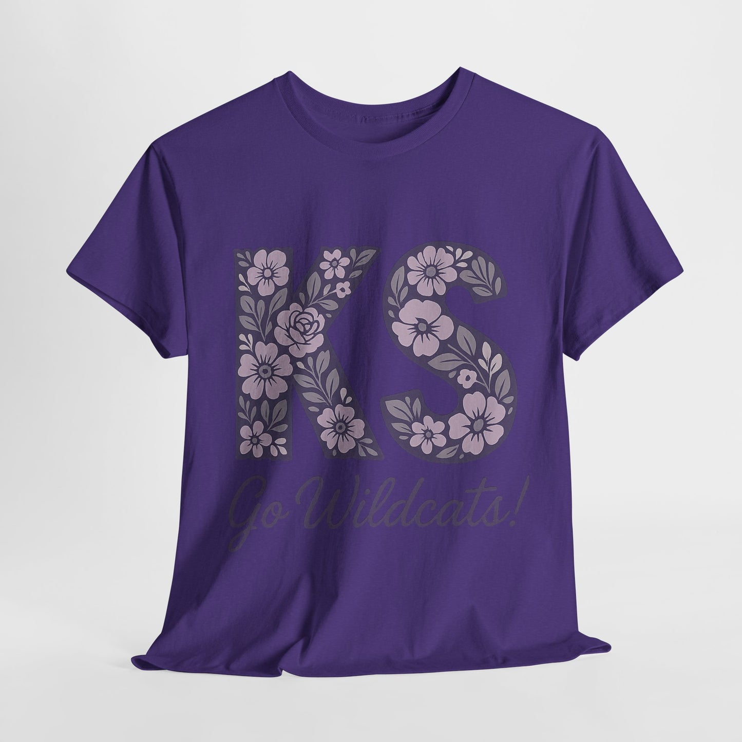 KS Floral Team Spirit Tee: Celebrate Kansas State Wildcats in Style, Perfect for Sports Events, Gifts, & Casual Wear