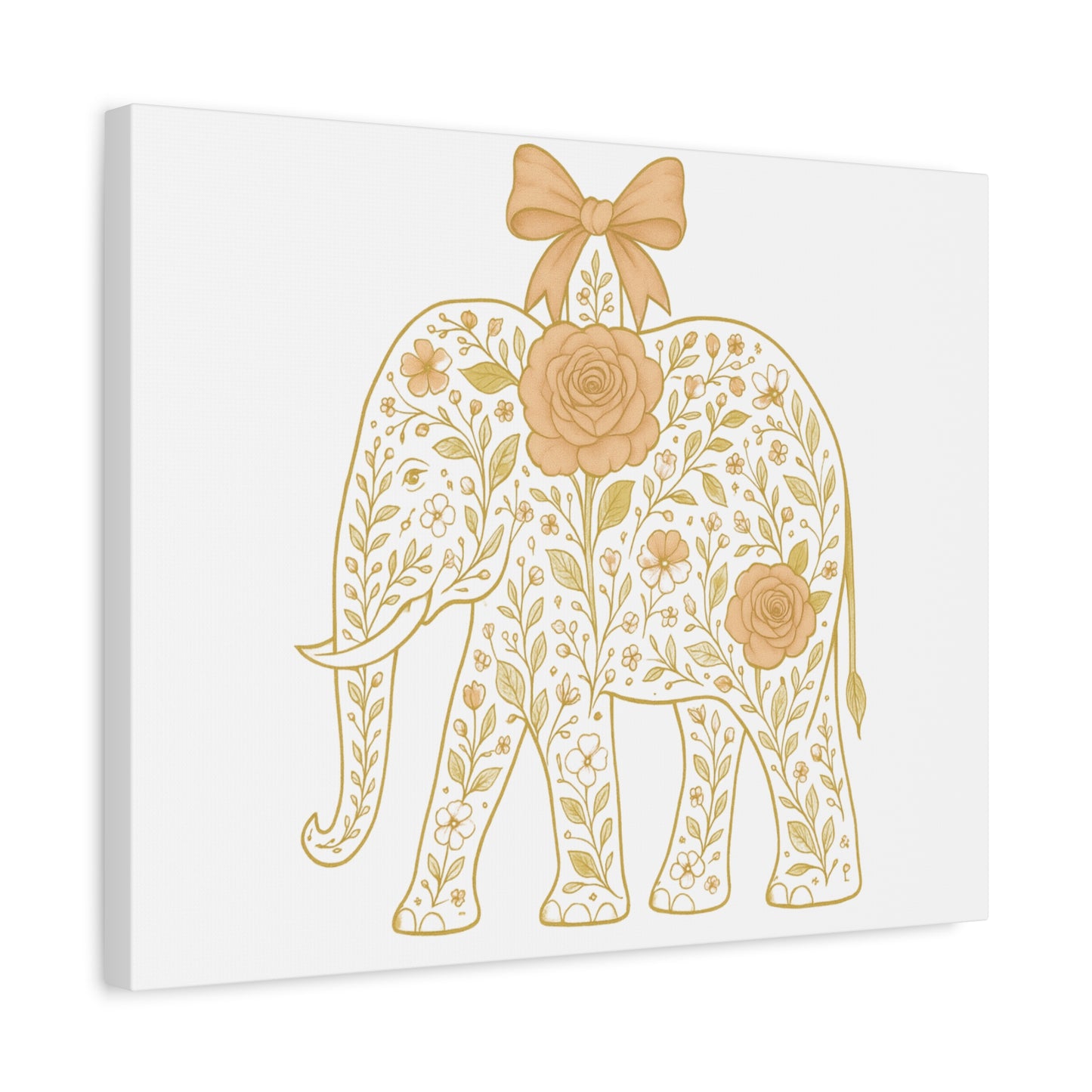 Coquette Elephant Bow Canvas Wall Art