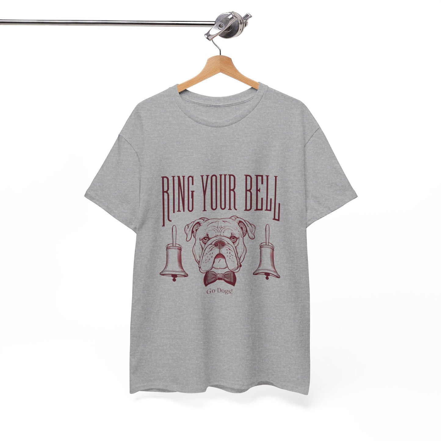 Dog Lover's Unisex Heavy Cotton Tee | 'Ring Your Bell' Shirt, Bulldog Tee, Pet Owner Gift, Funny Dog Apparel, Casual Wear