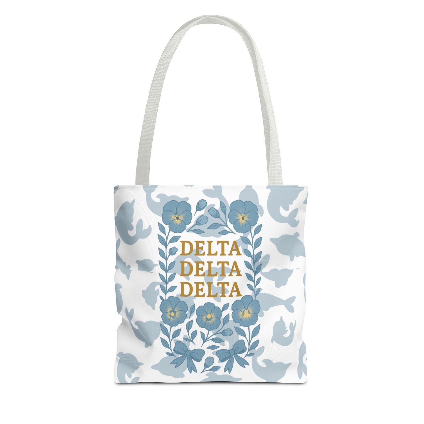 Delta Delta Delta Floral Tote Bag | Sorority Gift | Reusable Shopping Bag | Summer Accessory | Eco-Friendly Bag | Stylish Storage
