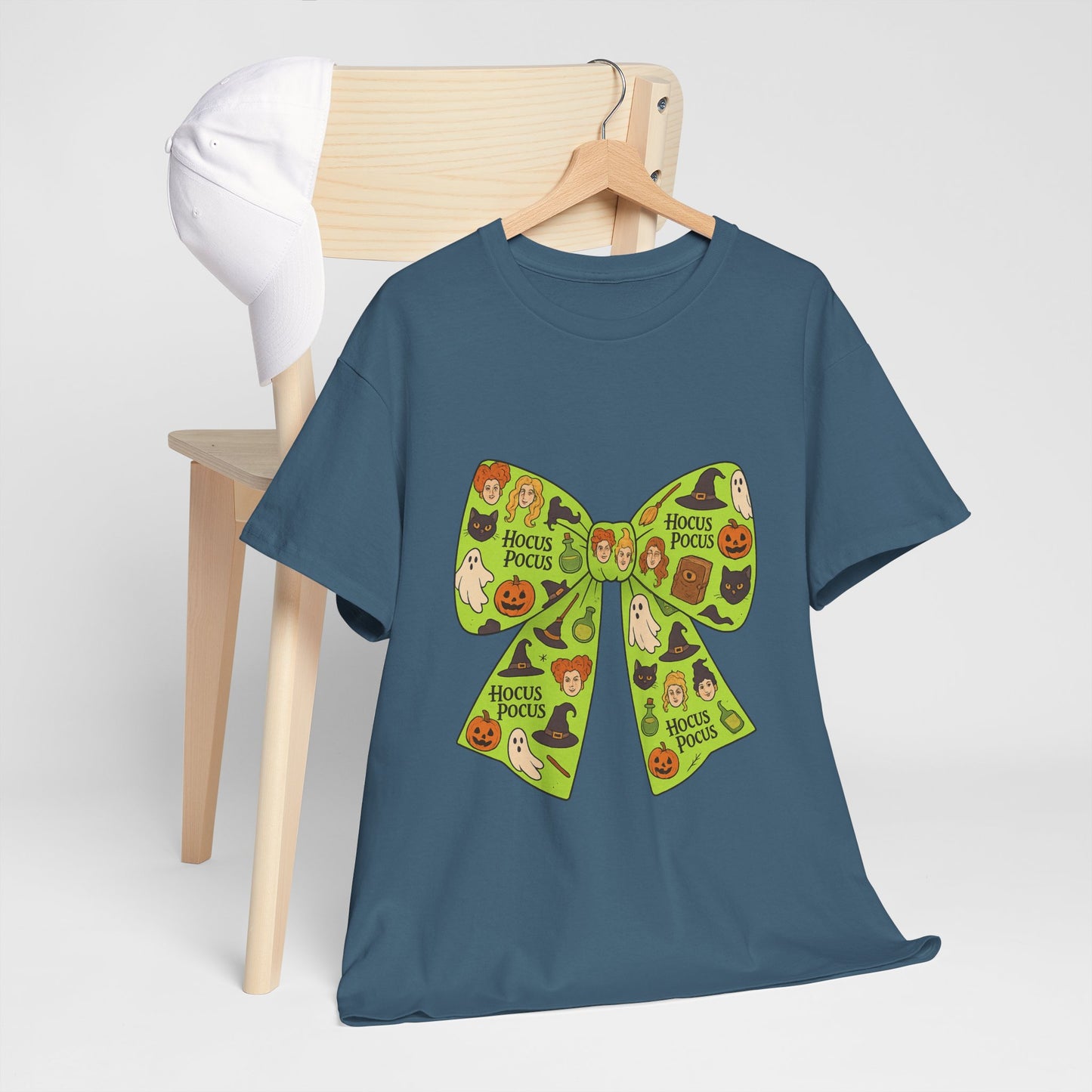 Halloween Graphic Tee, Spooky Season Unisex Shirt, Hocus Pocus Bow Tee, Autumn Style Shirt, Trick or Treat Apparel