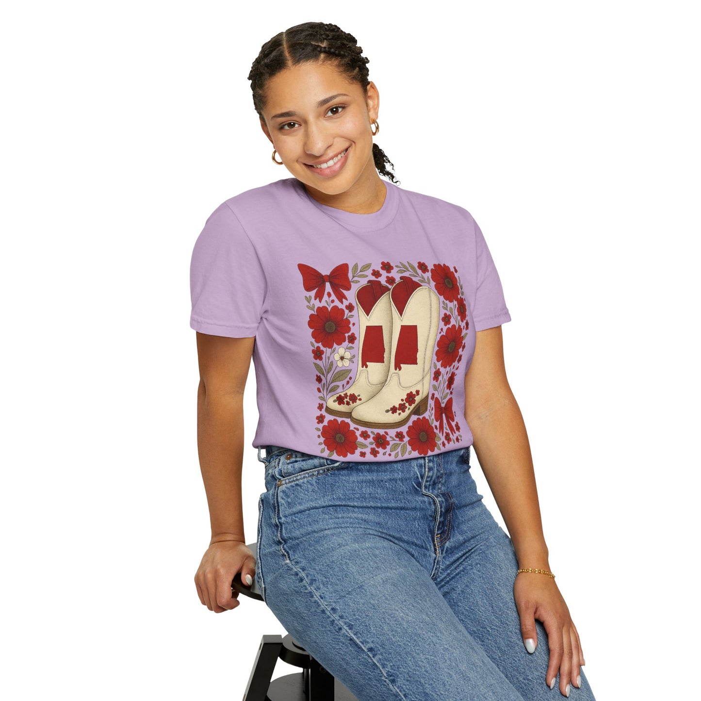 Vintage Cowboy Boots Floral Unisex T-shirt - Alabama Fan, Bama Game Day