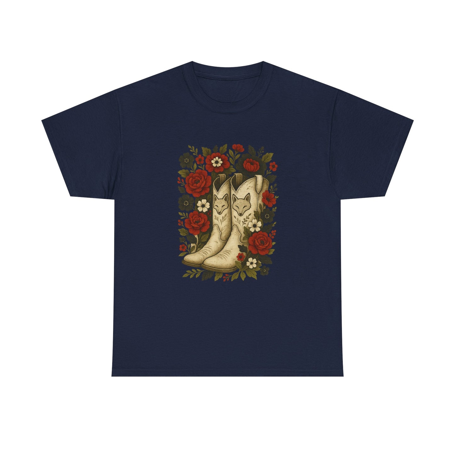 AR State Red Wolves Vintage Floral Cowboy Boots Tee