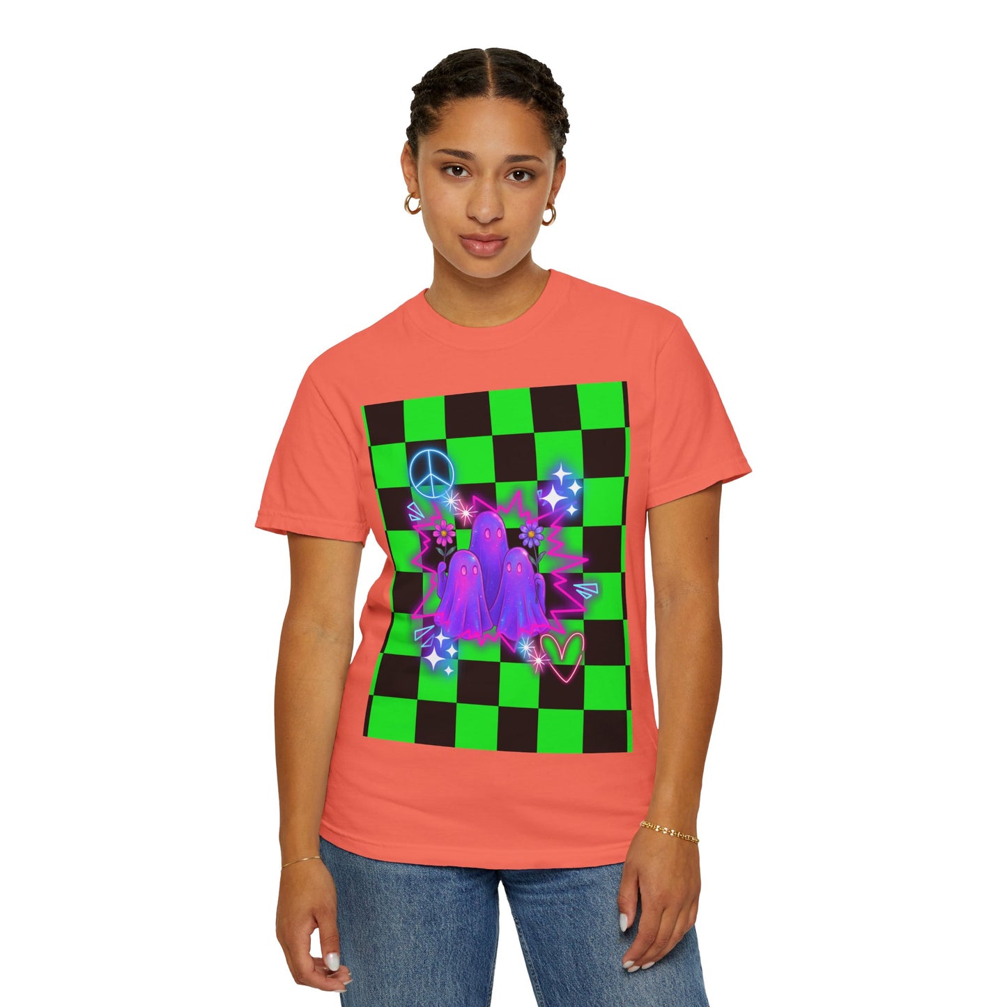 Vibrant Ghost Graphic Tee, Unisex T-shirt, Retro Vibe Shirt, Perfect for Halloween, Party Wear, Casual Style, Unique Gift