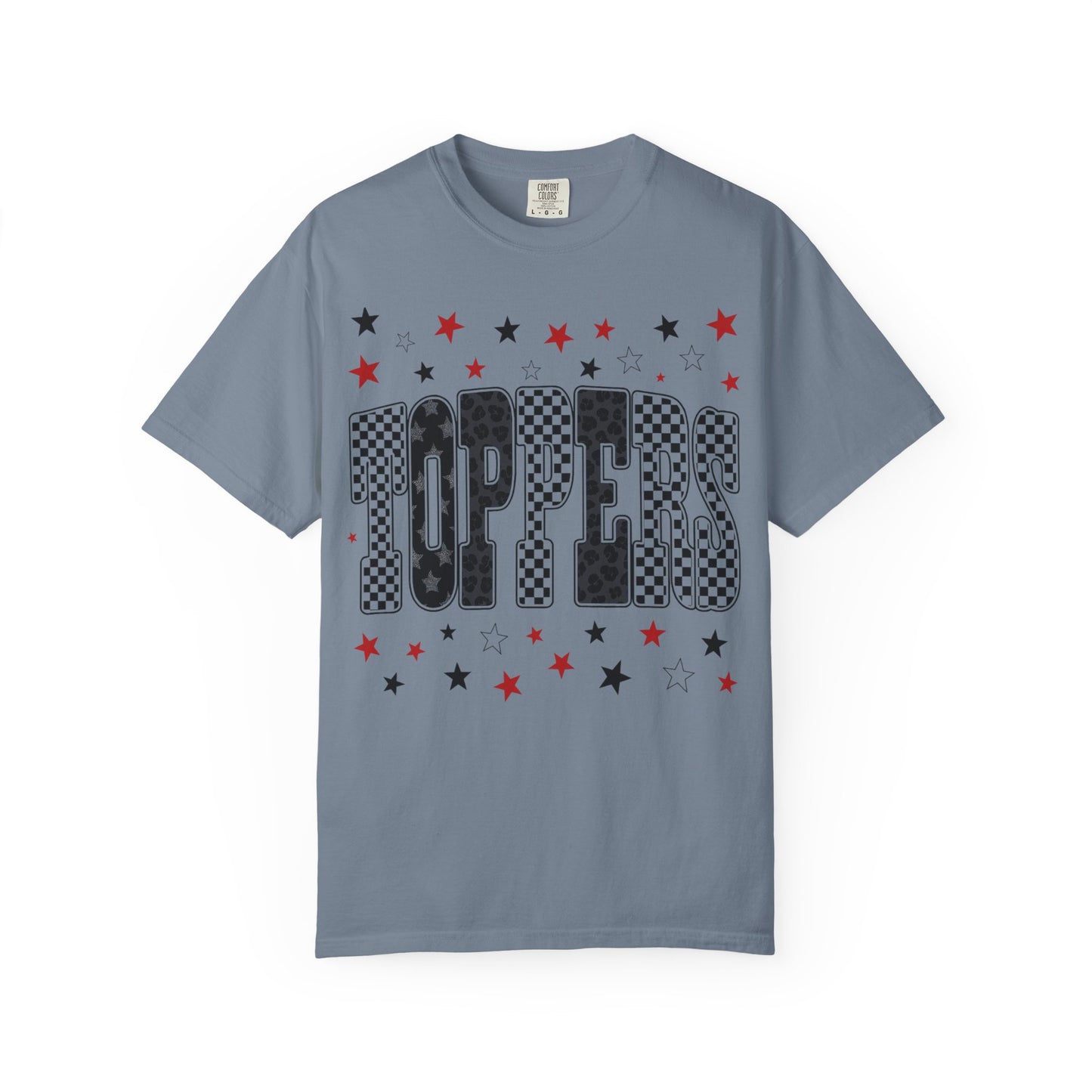 Topper Star and Checker Pattern Graphic Tee