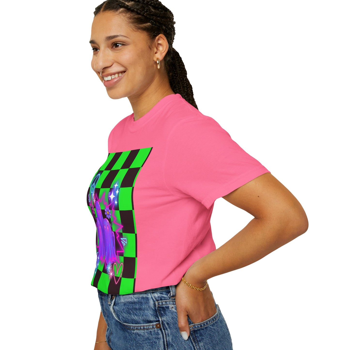 Vibrant Ghost Graphic Tee, Unisex T-shirt, Retro Vibe Shirt, Perfect for Halloween, Party Wear, Casual Style, Unique Gift