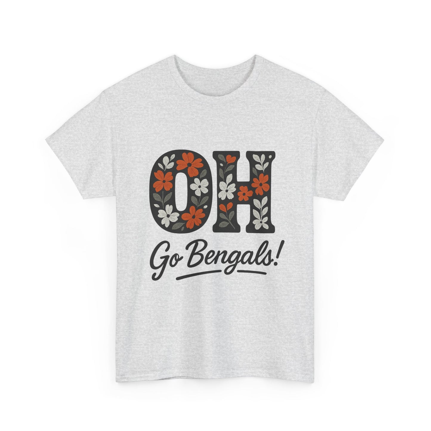 Bengals Floral Tee - Unisex Heavy Cotton