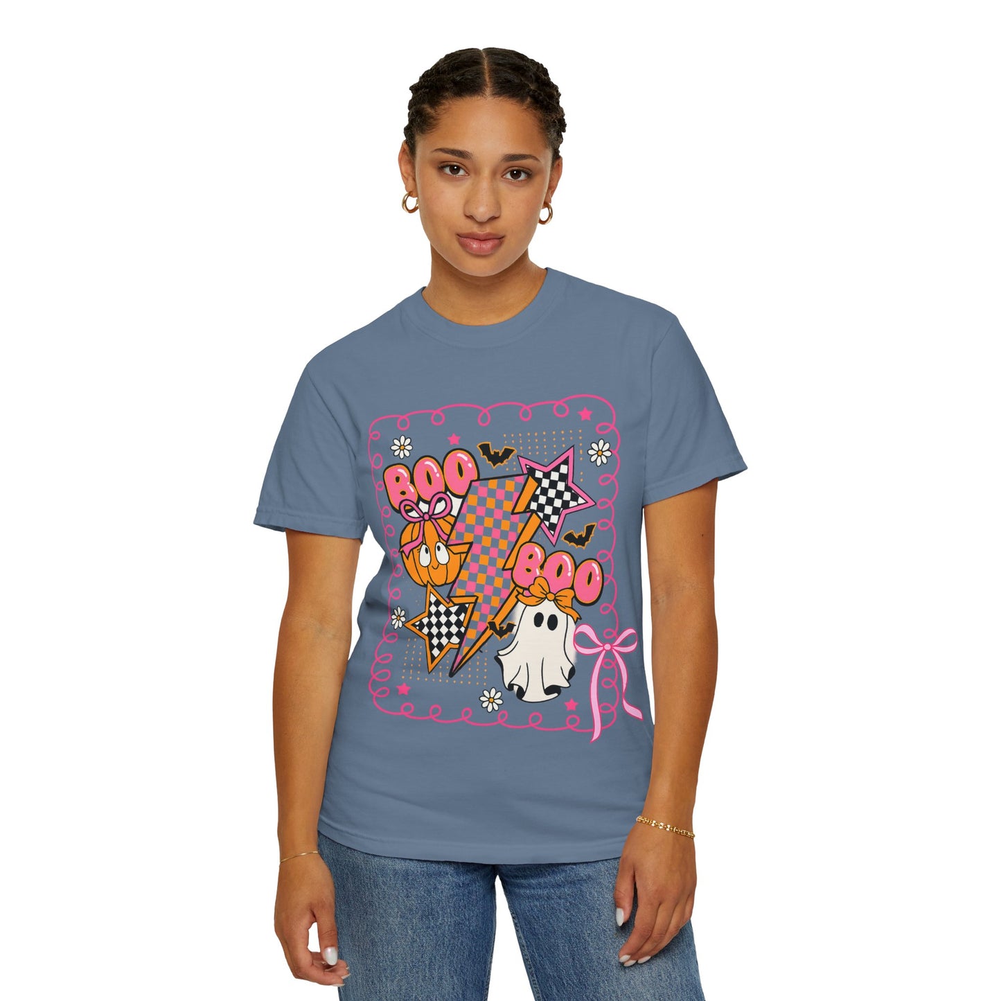 Retro Design Orange & Pink Unisex Halloween T-Shirt