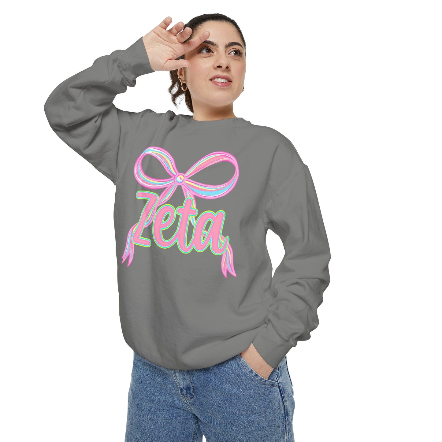 Zeta Graphic Sweatshirt, Cozy Fashion, Gift for Sorority Sisters, Cute Casual Wear, College Apparel, Unisex Outfit