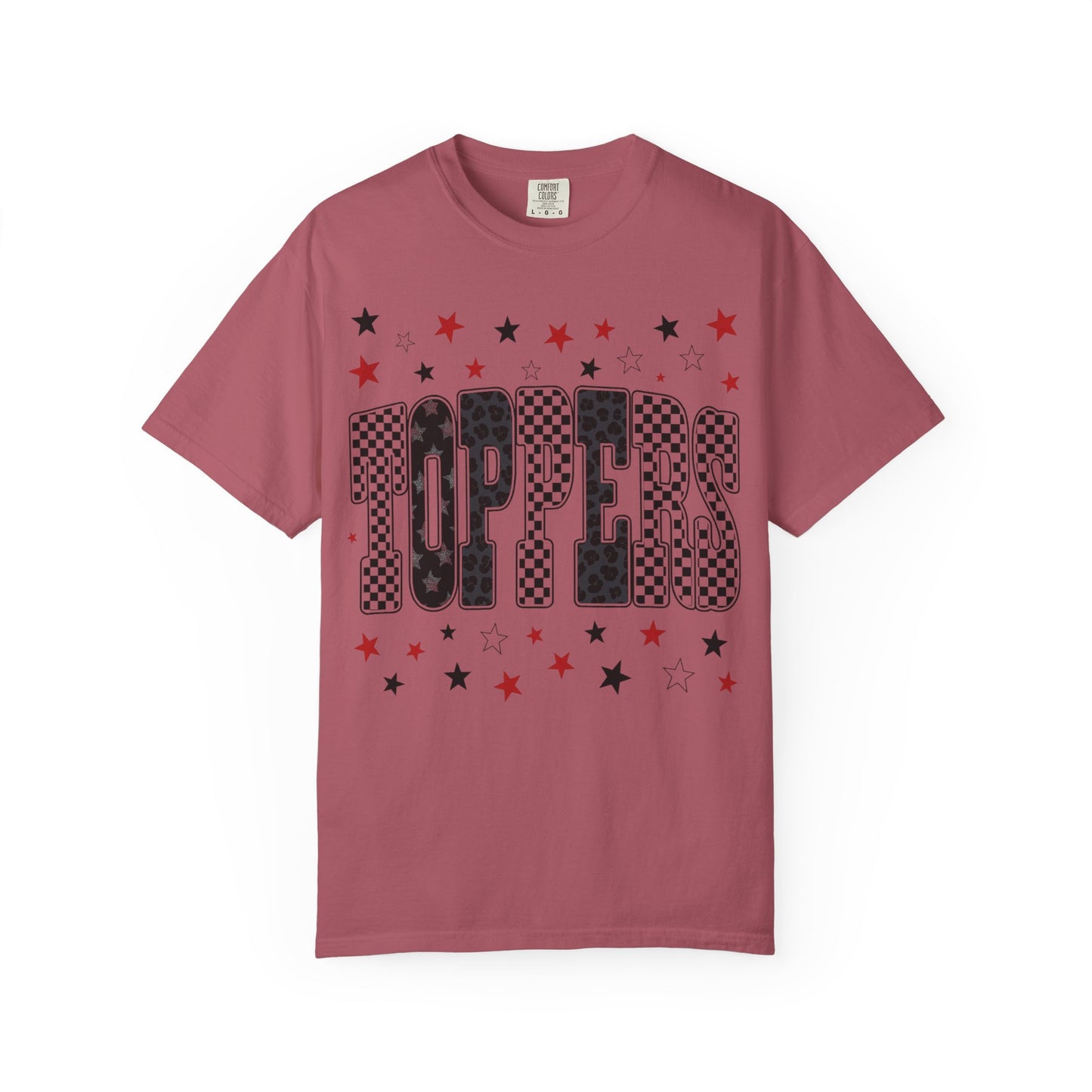 Topper Star and Checker Pattern Graphic Tee
