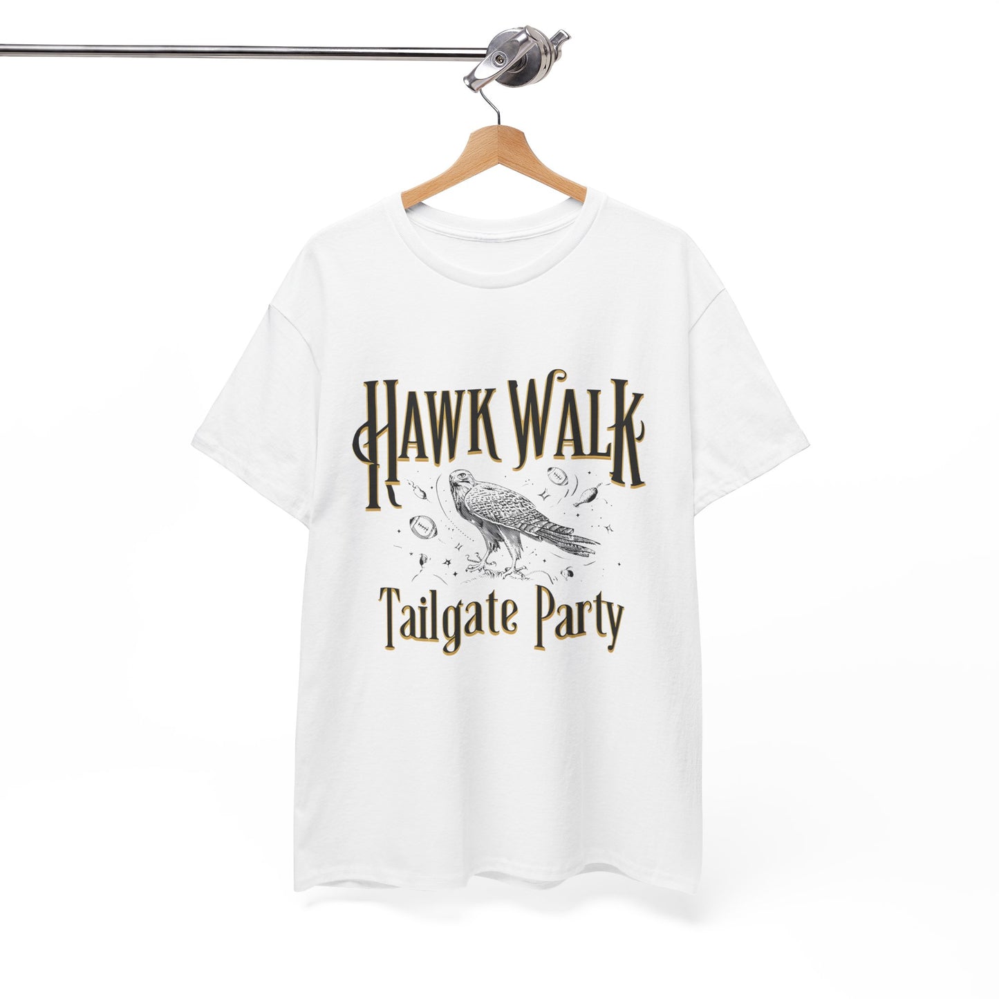 Hawk Walk Tailgate Tee, Unisex Cotton Shirt, Outdoor Event T-Shirt, Festival Wear, Bird Lover Gift, Sports Gathering Apparel
