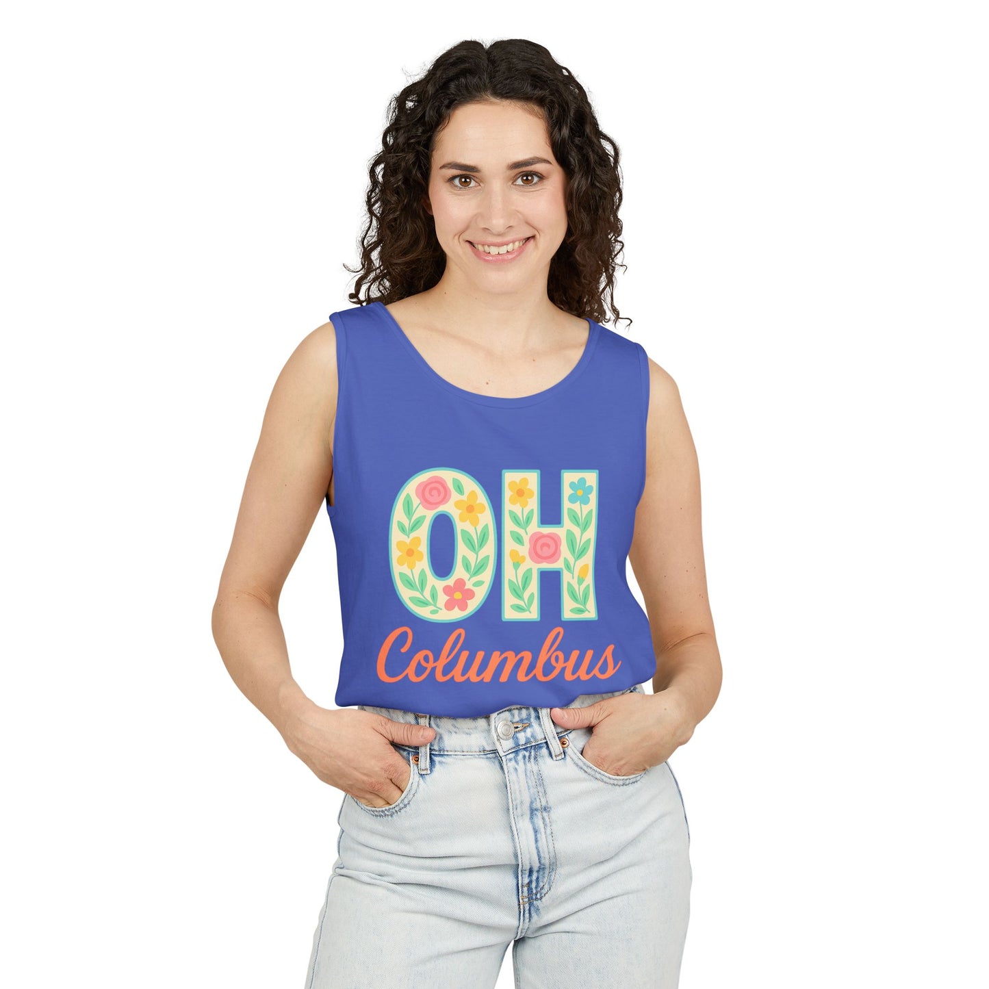 Ohio Spirit Unisex Garment-Dyed Tank Top, College Sports, Casual Wear, Gift for Graduates, Team Pride, Comfort Colors, Graduation Gift, Go Bucks