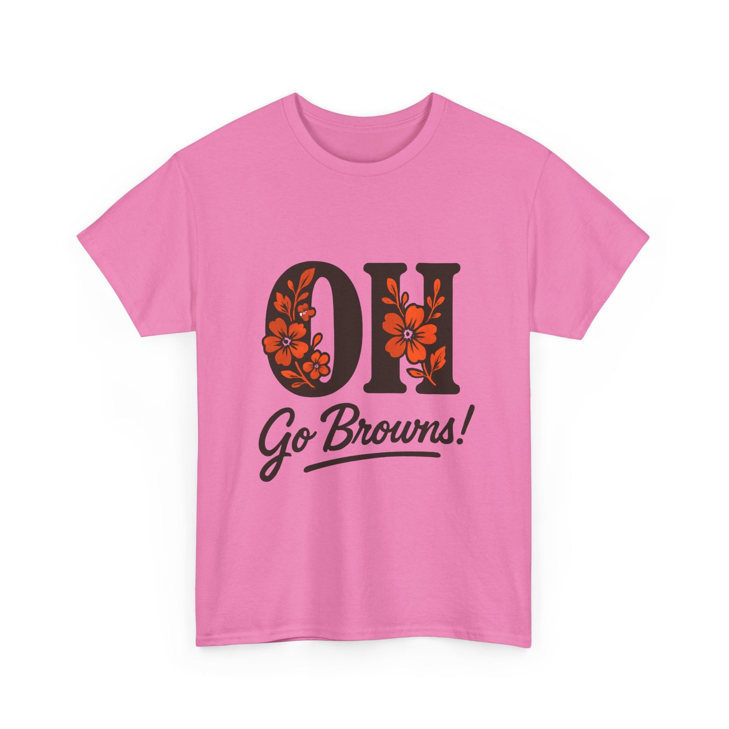 OH Go Browns Floral Unisex Tee, Fan Apparel, Game Day Shirt, Casual Wear, Gift for Sports Lovers