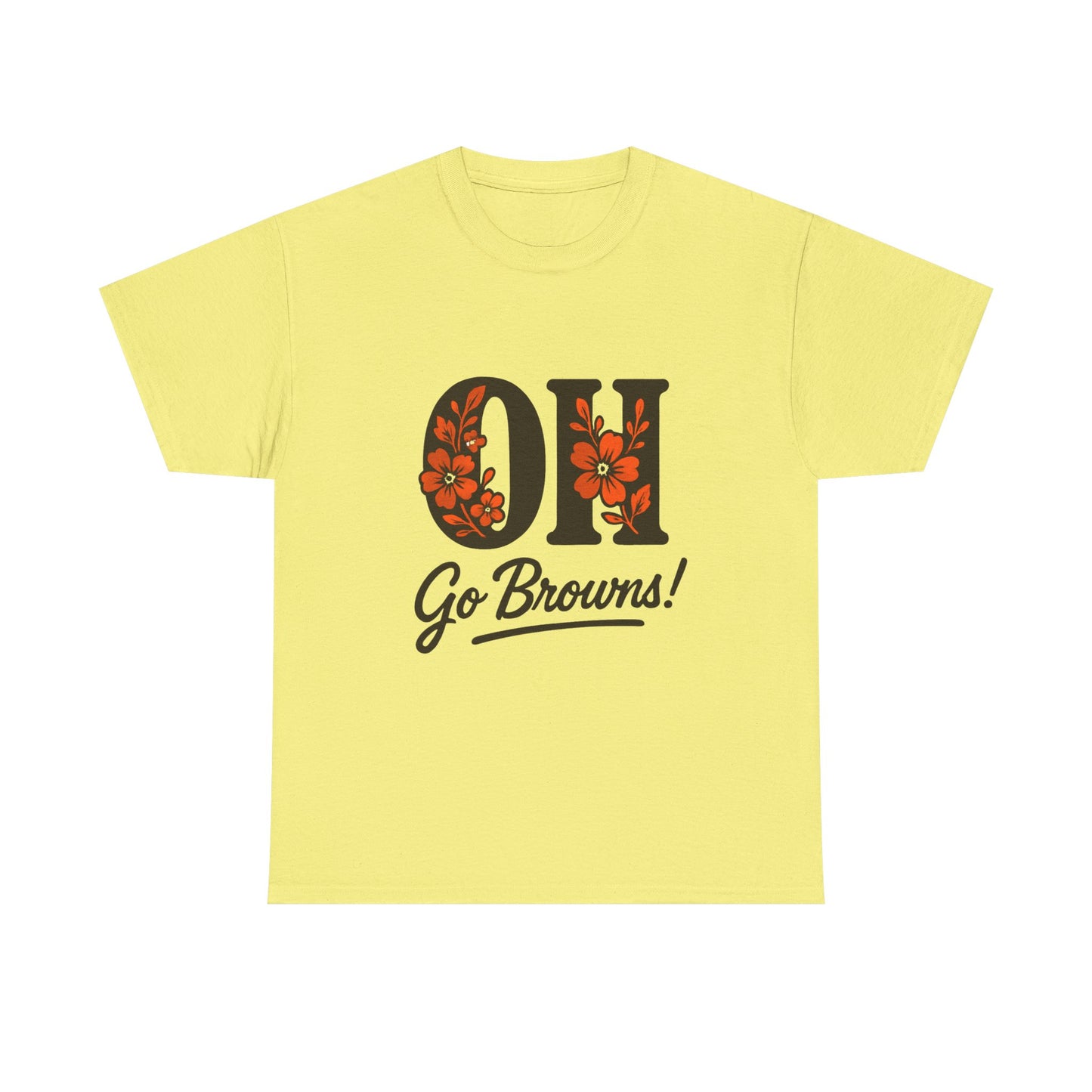 OH Go Browns Floral Unisex Tee, Fan Apparel, Game Day Shirt, Casual Wear, Gift for Sports Lovers