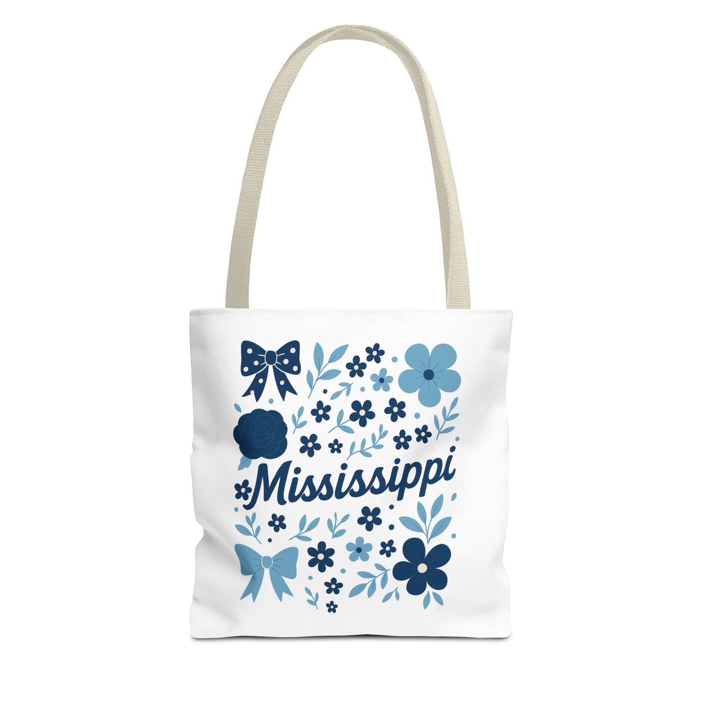 Floral Mississippi Tote Bag | Eco-Friendly Shopping Bag, Beach Tote, Gift for Her, Travel Companion, Custom Flower Design