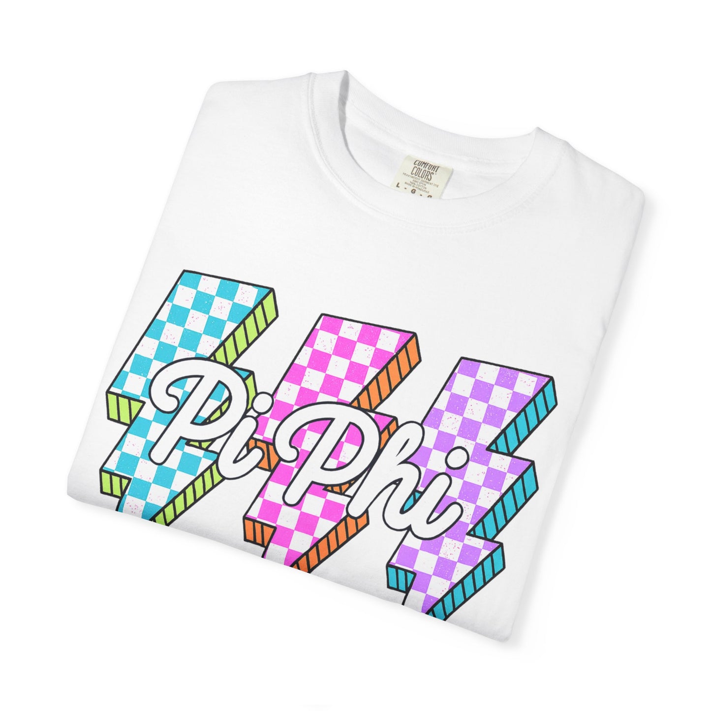 PB Phi Lightning Bolt Unisex T-shirt | Vibrant Greek Life Apparel, Unique Gift for Sorority Sisters, Casual Wear, Celebrating Sisterhood