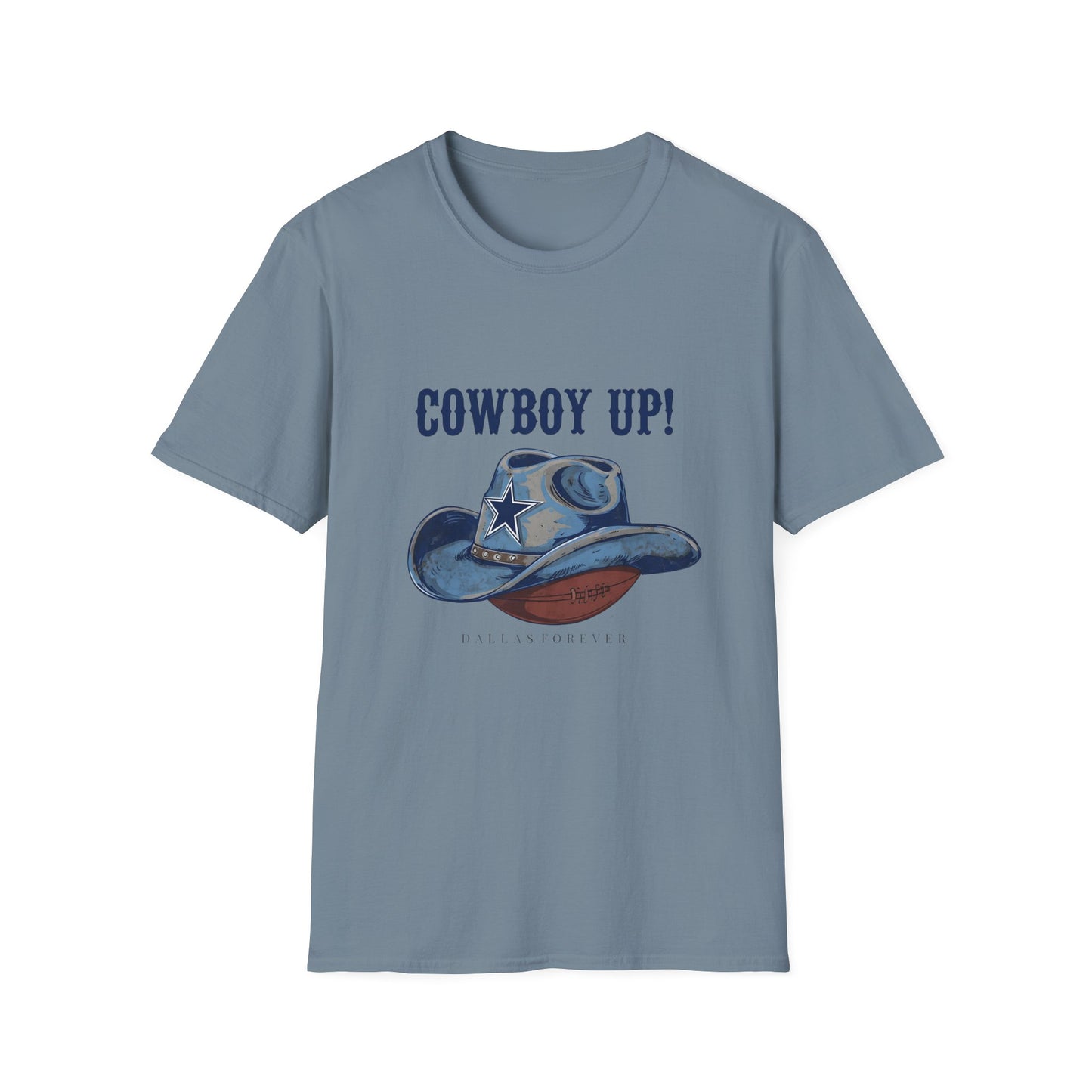 Cowboy Up! Unisex Softstyle T-Shirt - Casual Western Tee for Rodeos, Country Events, Fun Graphic Shirt, Everyday Wear