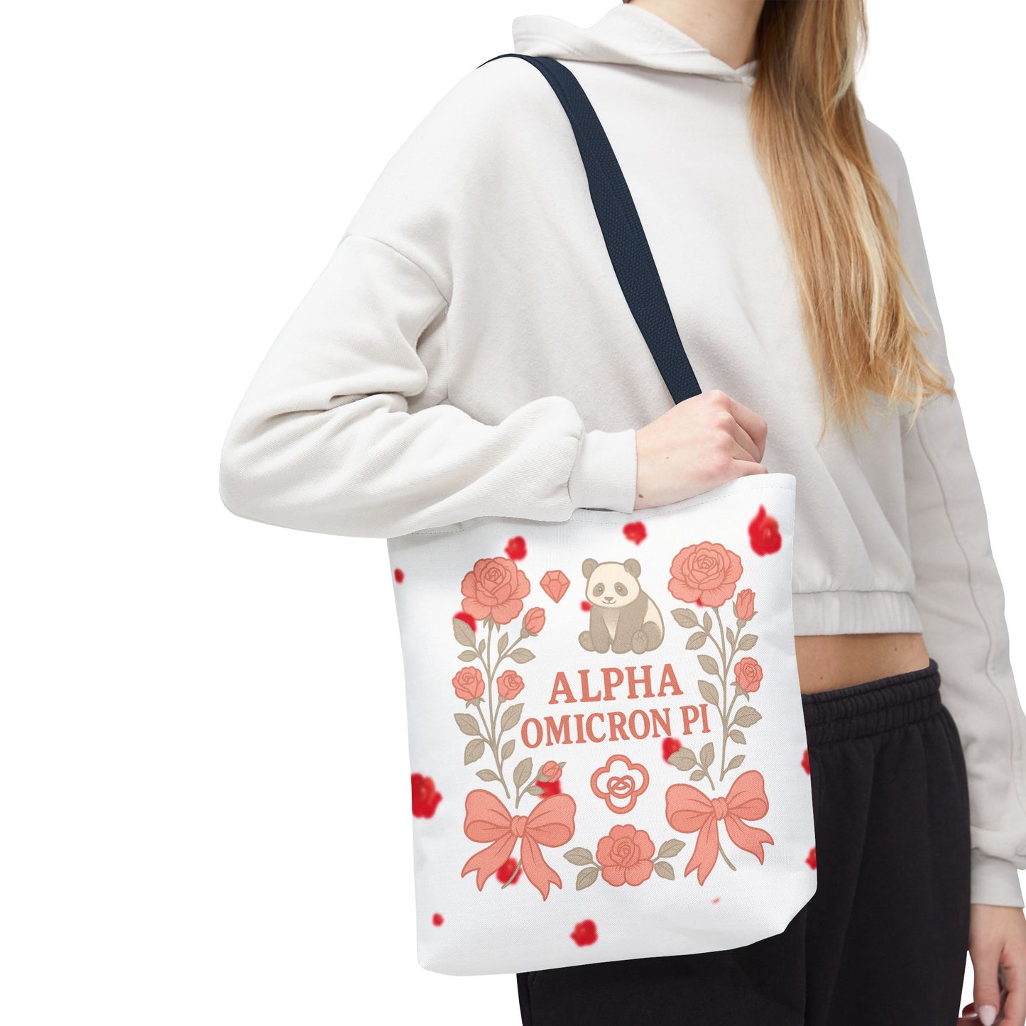 Floral Alpha Omicron Pi Tote Bag, Sorority Tote, Gift for Sisters, College Bag, Cute Everyday Tote
