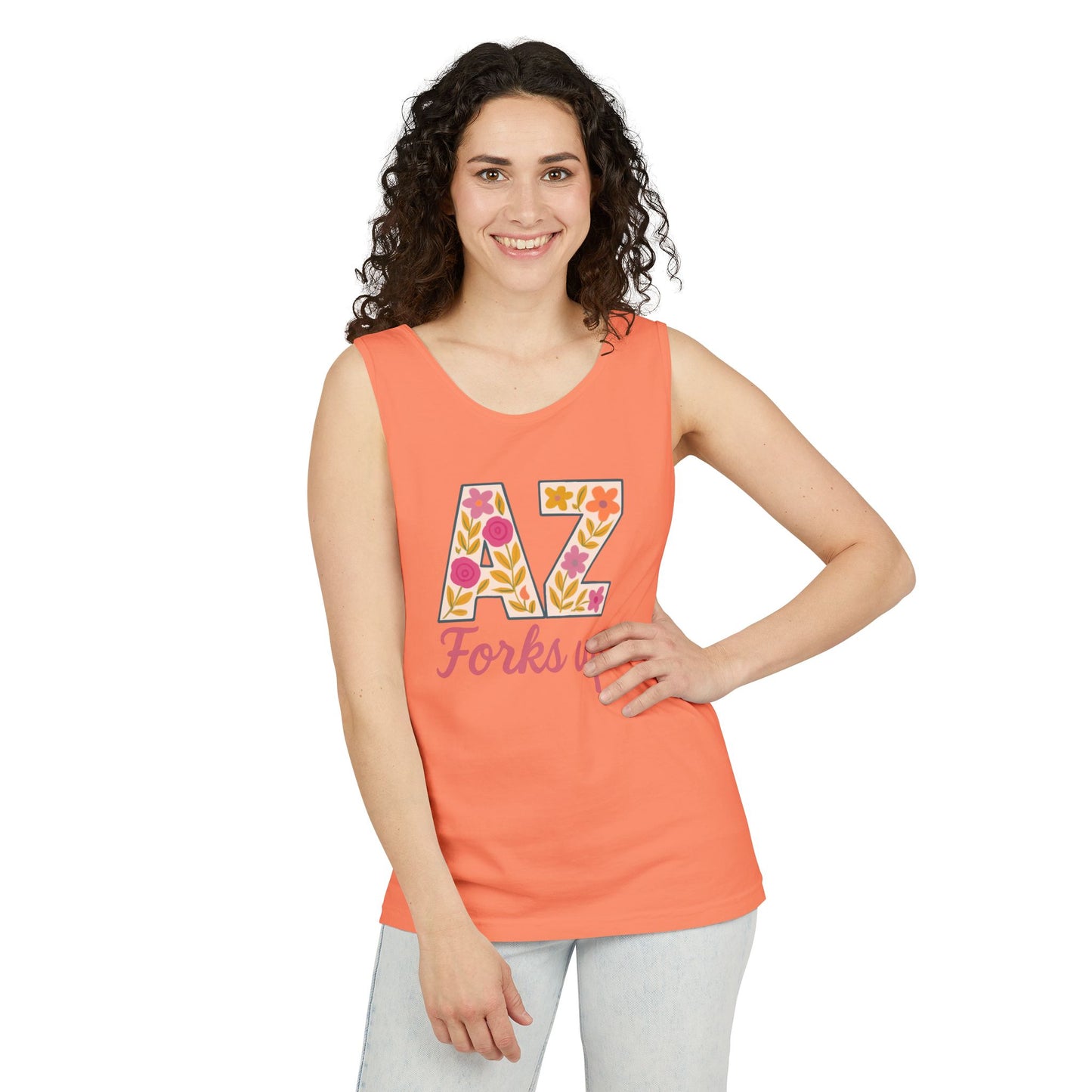 AZ Tank Top - AZ Forks Up Apparel, Summer Wear, Vacation Top, Travel Essentials, Gifts for Arizonans, Sun devils, comfort colors, graduation gift