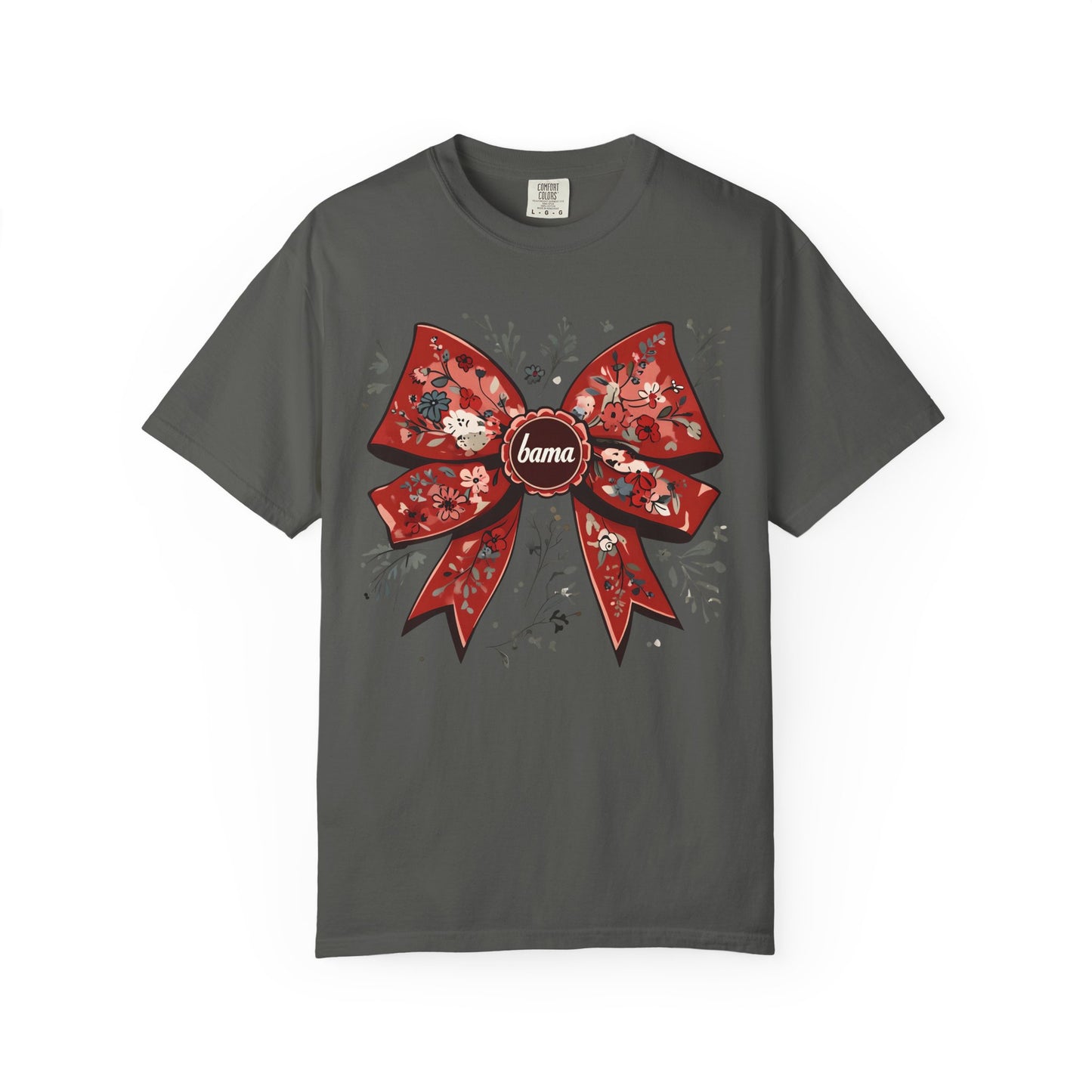 Floral Bow T-shirt - Comfort Colors - Coquette Bama Bow - Alabama Fan