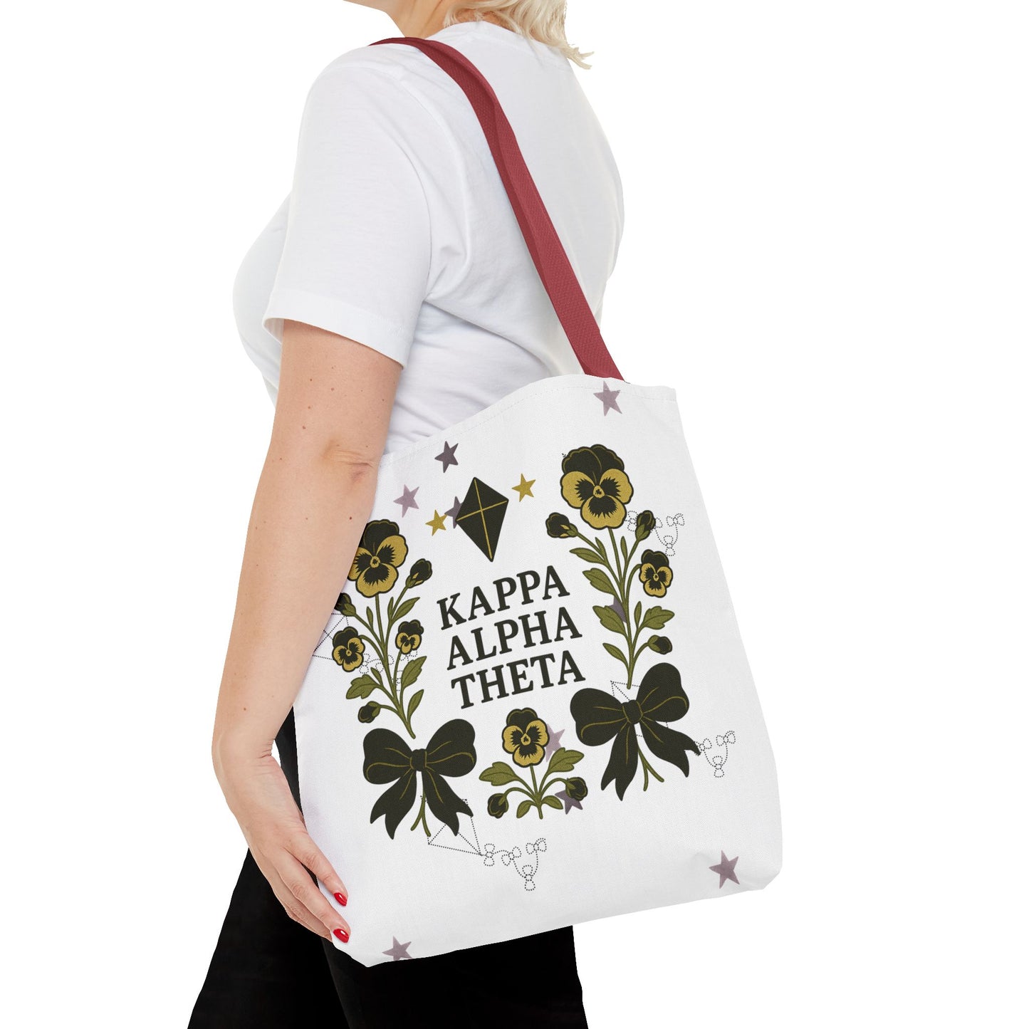 Floral Sorority Tote Bag | Kappa Alpha Theta, Eco-Friendly Bag, Gift for Sisters, College Accessory, Summer Outing Bag
