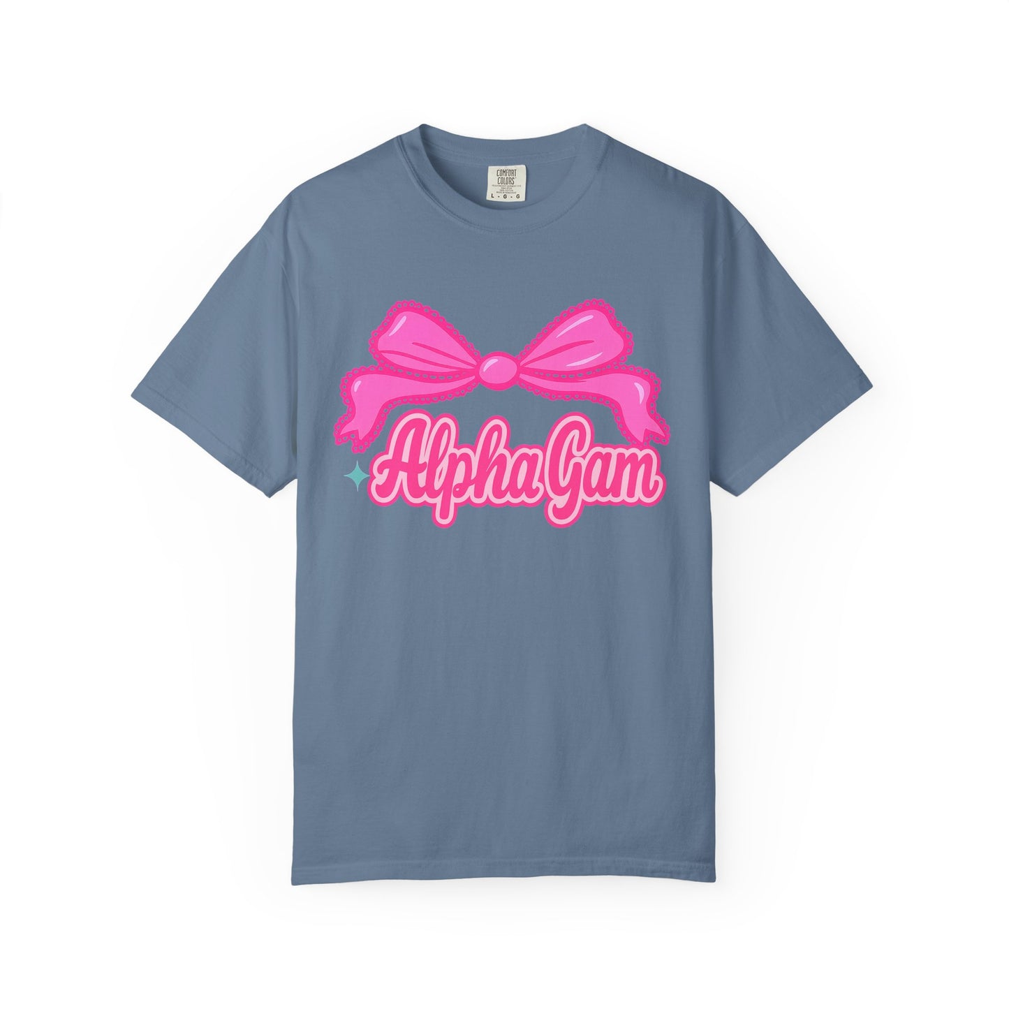 AlphaGam Bow T-Shirt | Unisex Garment-Dyed Tee for Sorority Sisters, College Apparel, Gifts for Greek Life, Casual Outfit, Sorority [...]