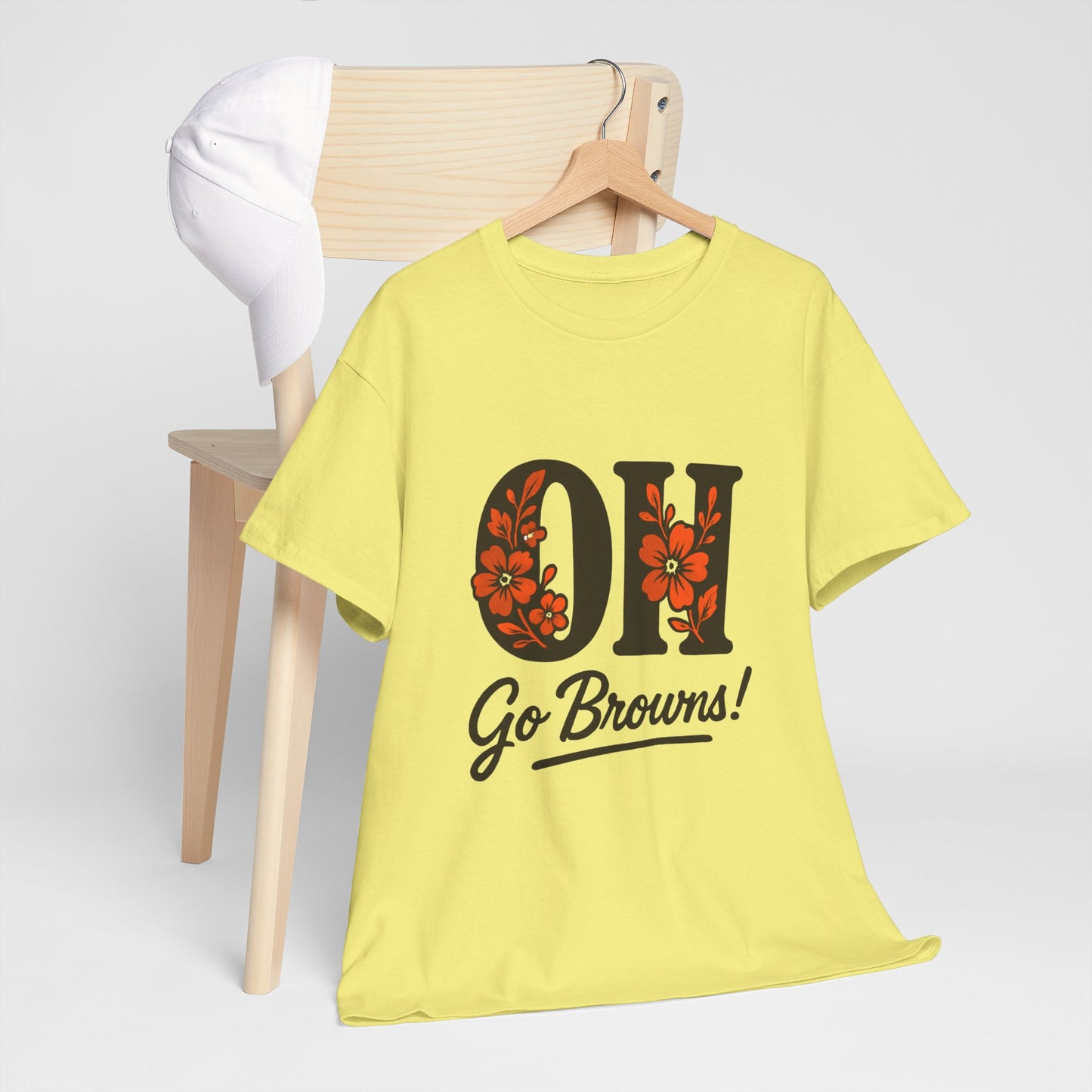 OH Go Browns Floral Unisex Tee, Fan Apparel, Game Day Shirt, Casual Wear, Gift for Sports Lovers
