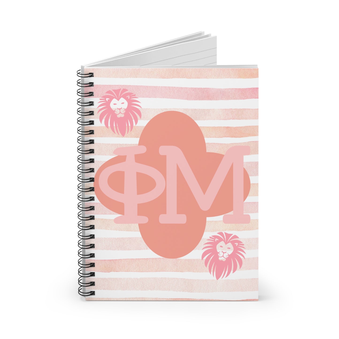 Spiral Notebook - Phi Mu Lion Design