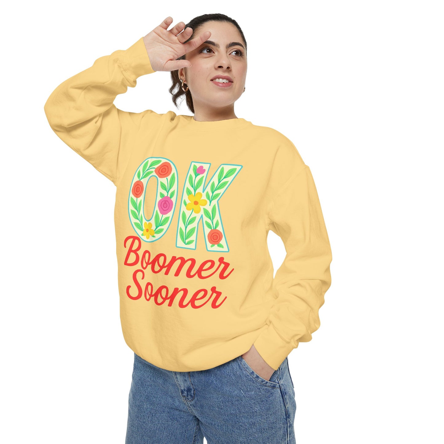Colorful OK Boomer Sooner Unisex Sweatshirt, Casual Wear, College Apparel, Gift for Fans, Cozy Layering