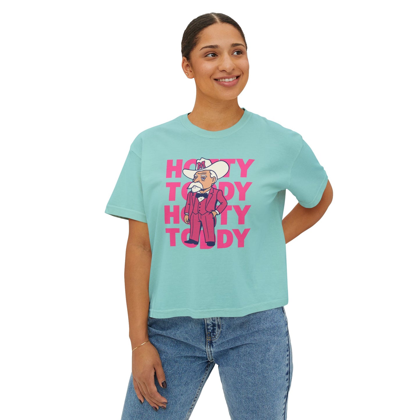 Pink Hotty Toddy Boxy Tee | Fun Humor Graphic Shirt