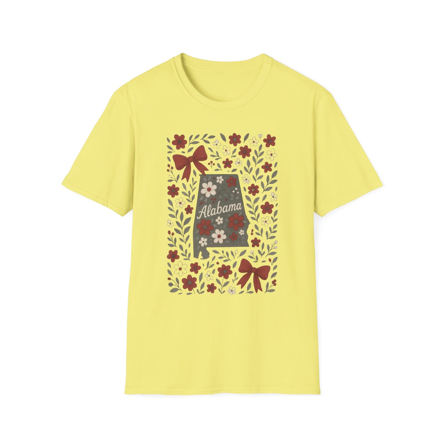 Alabama Floral Unisex T-Shirt, Southern Pride Shirt, Gift for Her, Travel Tee, Spring Apparel