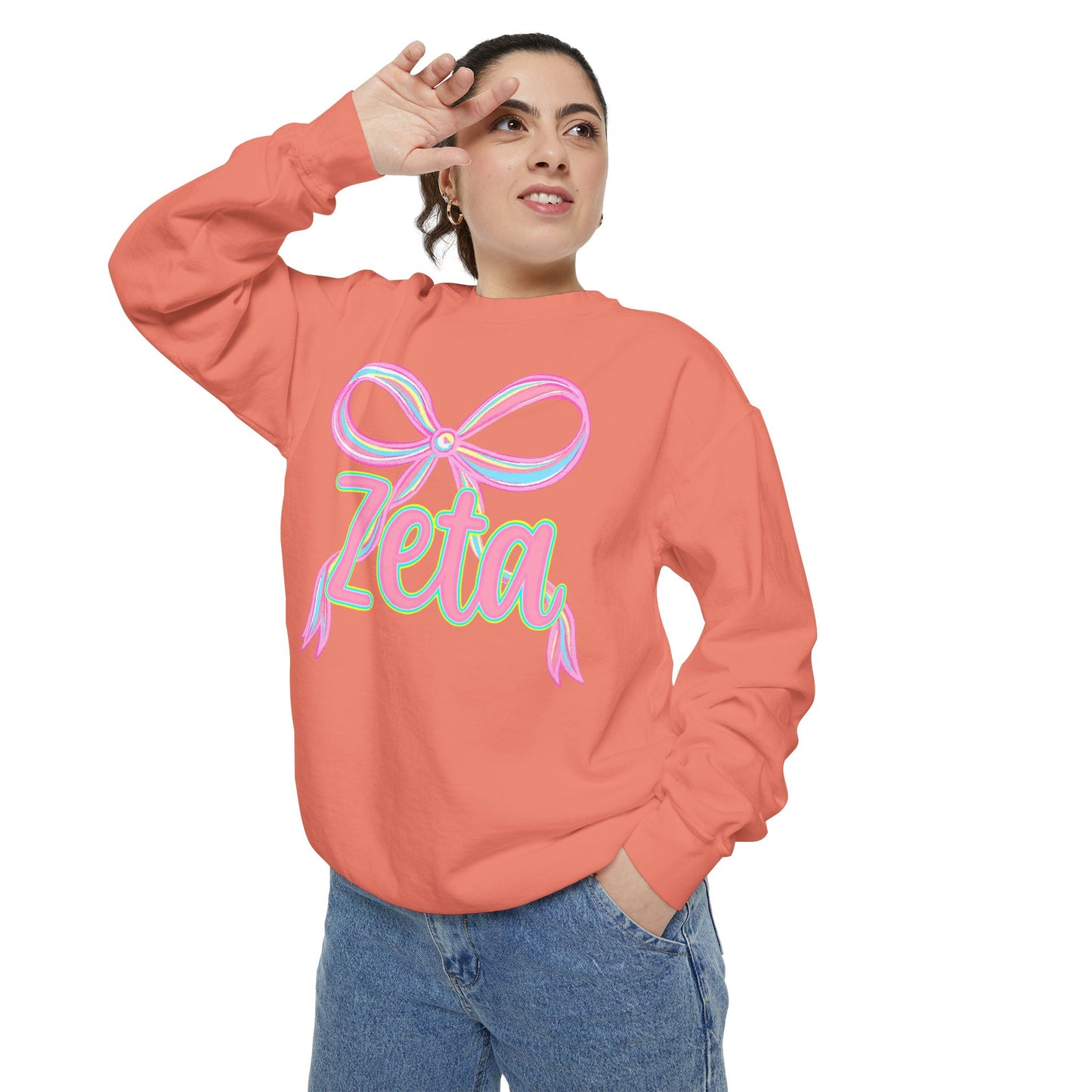 Zeta Graphic Sweatshirt, Cozy Fashion, Gift for Sorority Sisters, Cute Casual Wear, College Apparel, Unisex Outfit