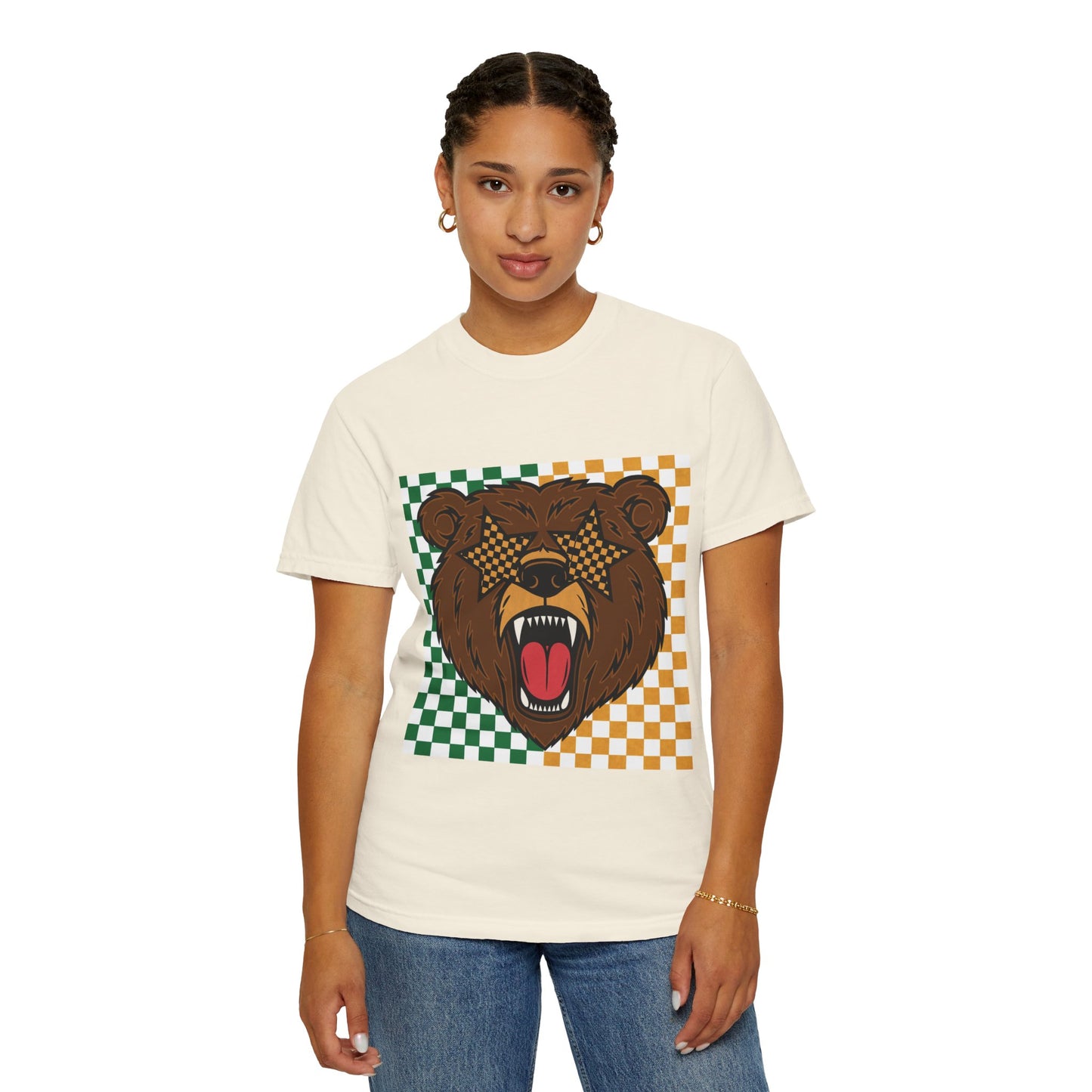 Checkered BU Bear Unisex T-shirt