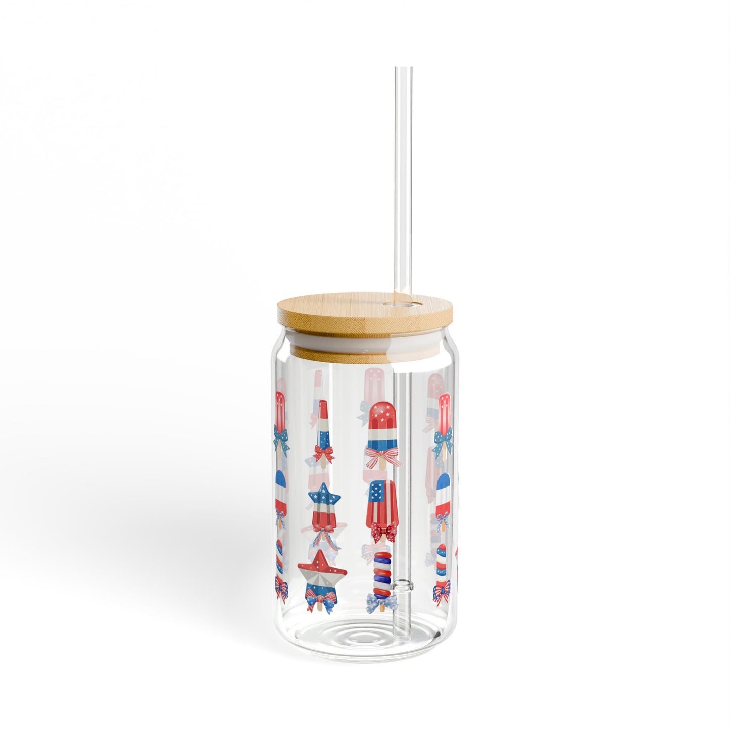 Patriotic Sipper Glass, 16oz - Summer BBQ Drinkware, 4th of July Decorations, Reusable Beverage Container, Fun Party Accessory, Unique [...]