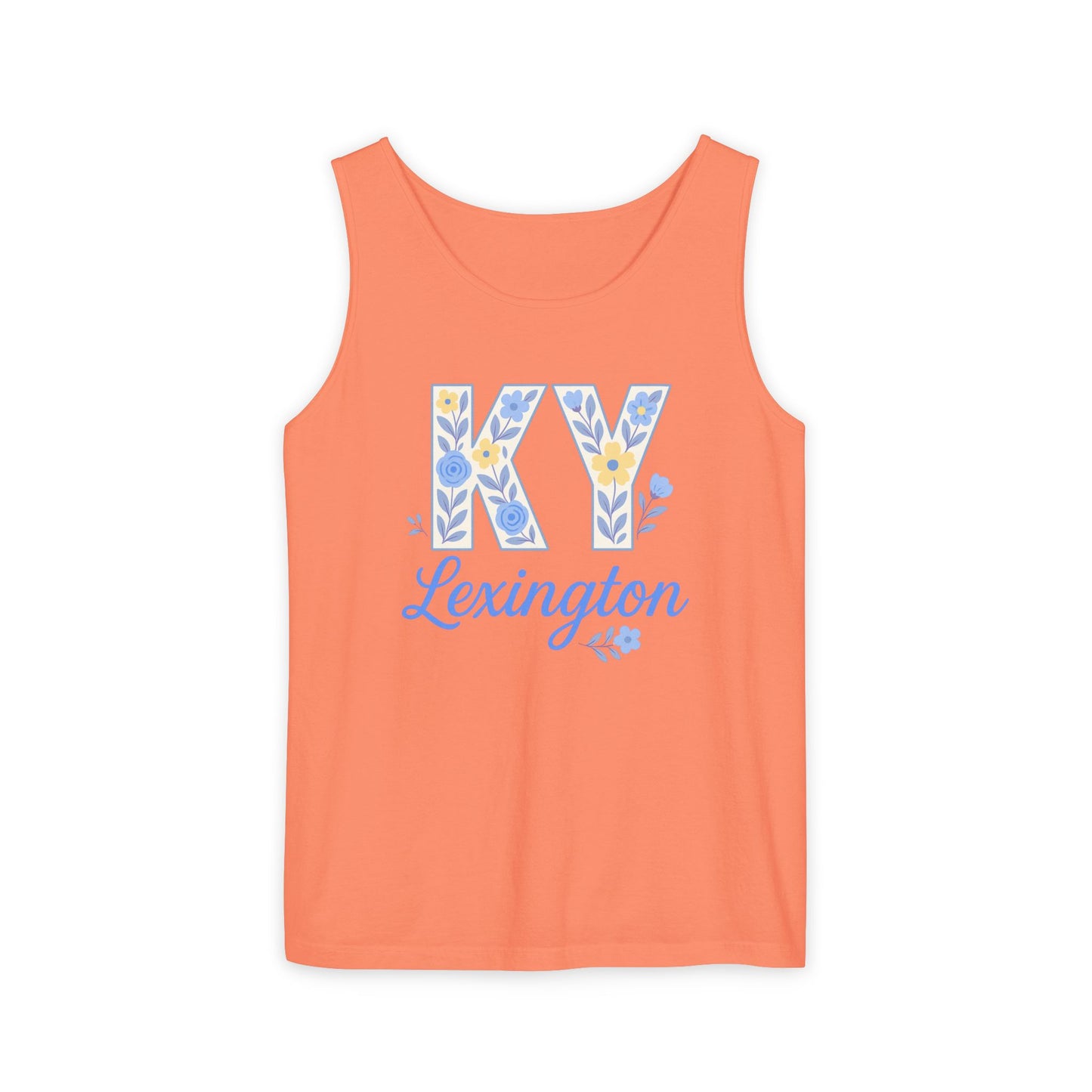 Kentucky Floral Letter Tank Top, Summer Tank, Cute Souvenir, Unisex Summer Apparel, Gift for Her, Comfort Colors, Graduation Gift