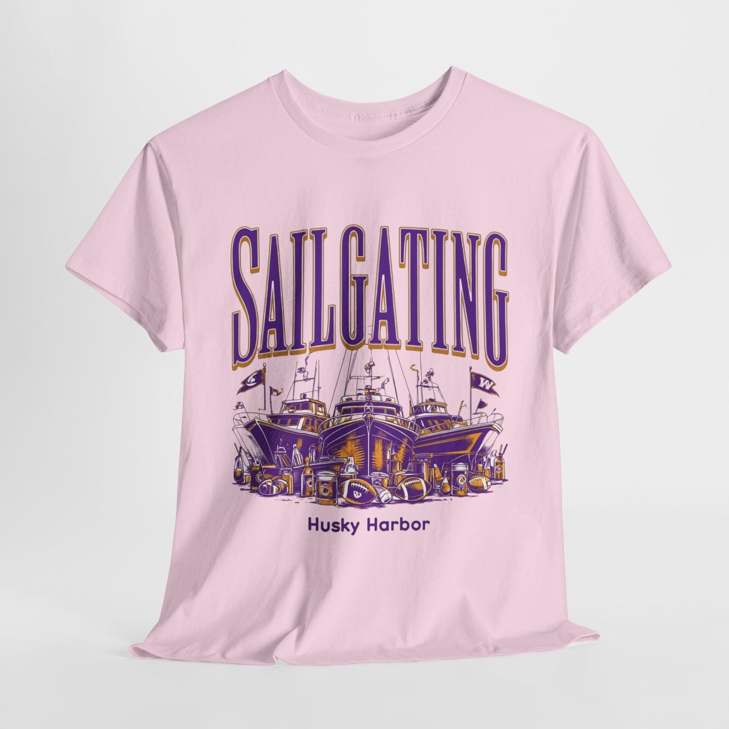 Sailgating Tee - Washington Huskies Unisex Heavy Cotton Shirt