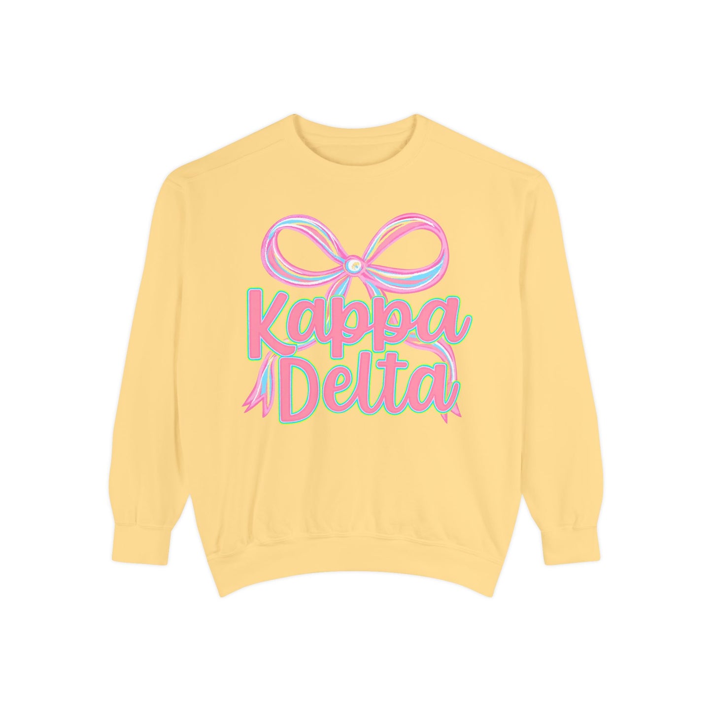 KD Comfort Colors Garment-Dyed Sweatshirt, Sorority Apparel, Cozy Gift, College Sweatshirt, Valentine's Day Gift, Customizable Sweater