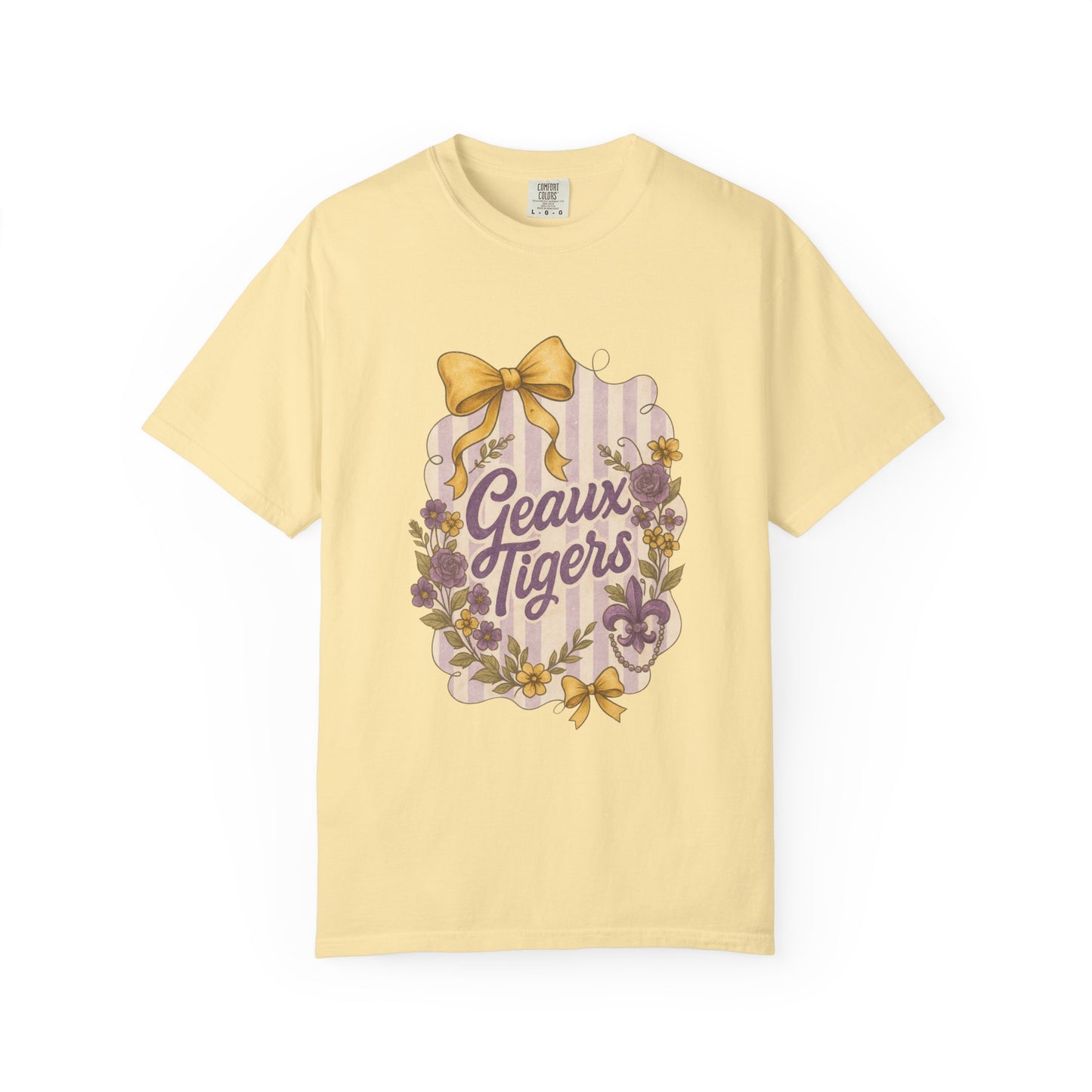 Geaux Tigers Floral T-Shirt, Unisex Casual Tee, Game Day Apparel, Spring Outfit, LSU Fan Gear