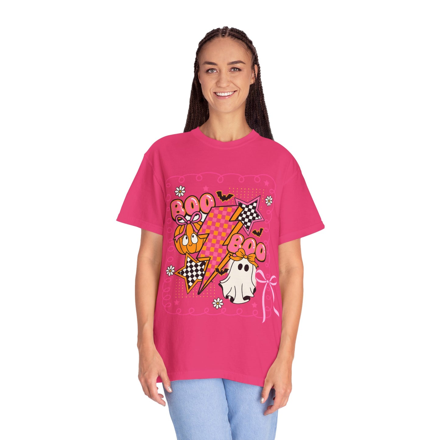 Retro Design Orange & Pink Unisex Halloween T-Shirt
