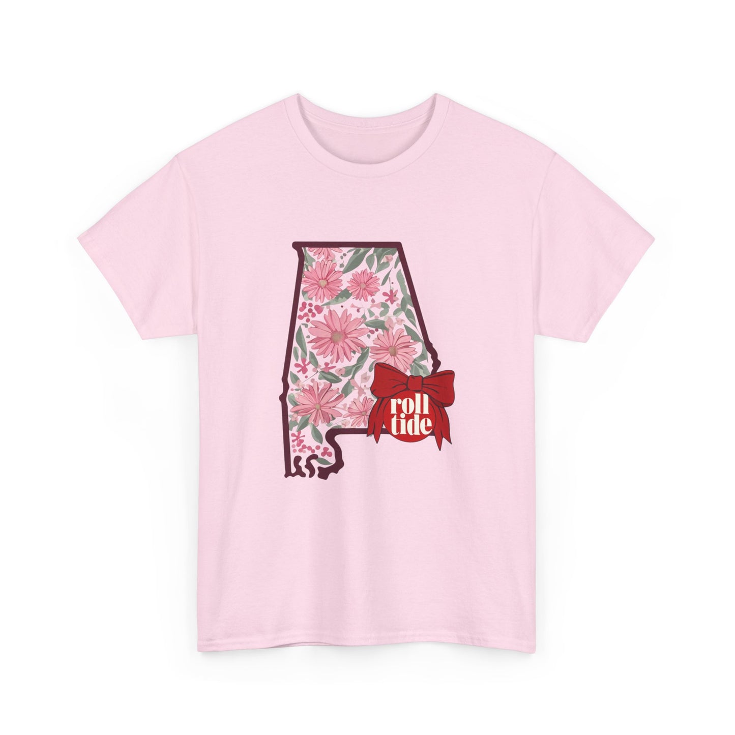 Floral Alabama Tee - Roll Tide Unisex Heavy Cotton T-Shirt, Casual Wear, Game Day Outfit, College Apparel, Southern Pride
