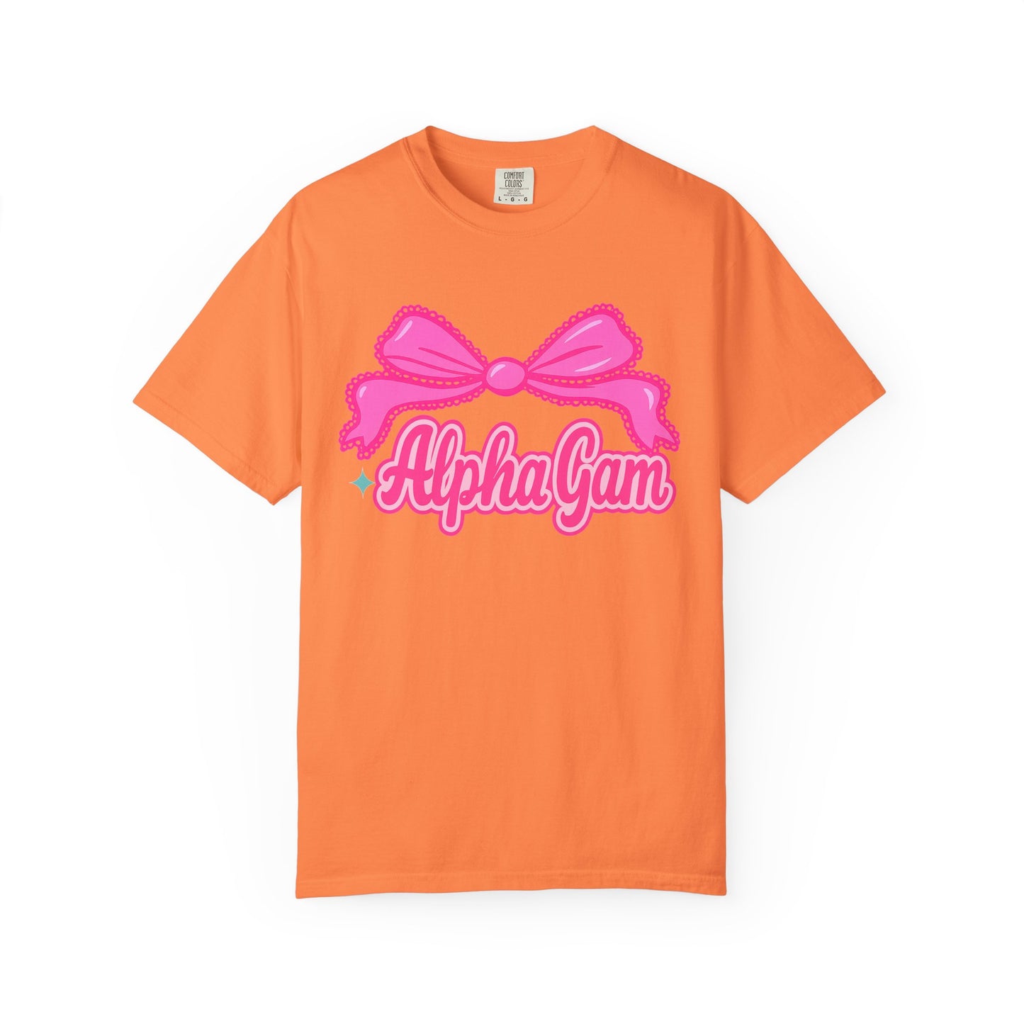 AlphaGam Bow T-Shirt | Unisex Garment-Dyed Tee for Sorority Sisters, College Apparel, Gifts for Greek Life, Casual Outfit, Sorority [...]
