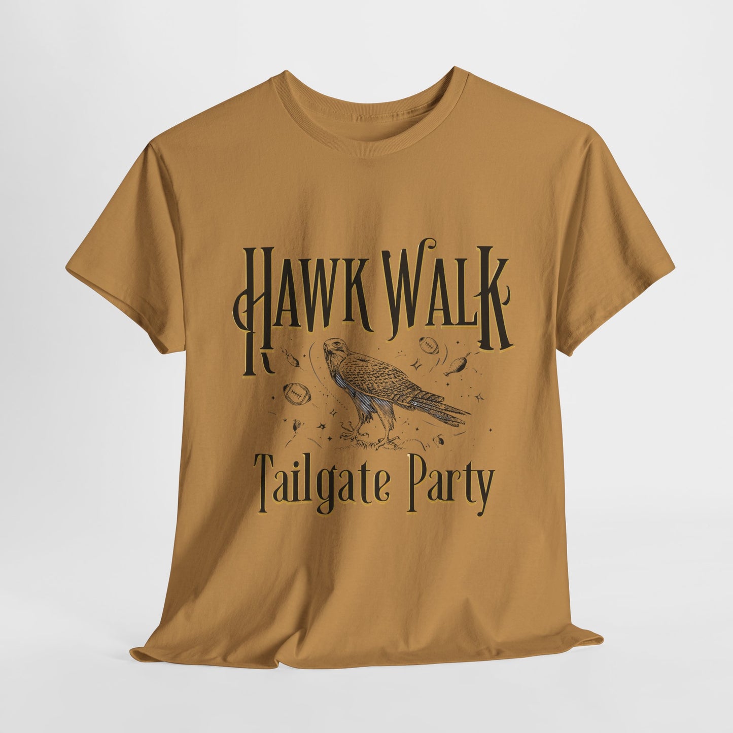 Hawk Walk Tailgate Tee, Unisex Cotton Shirt, Outdoor Event T-Shirt, Festival Wear, Bird Lover Gift, Sports Gathering Apparel